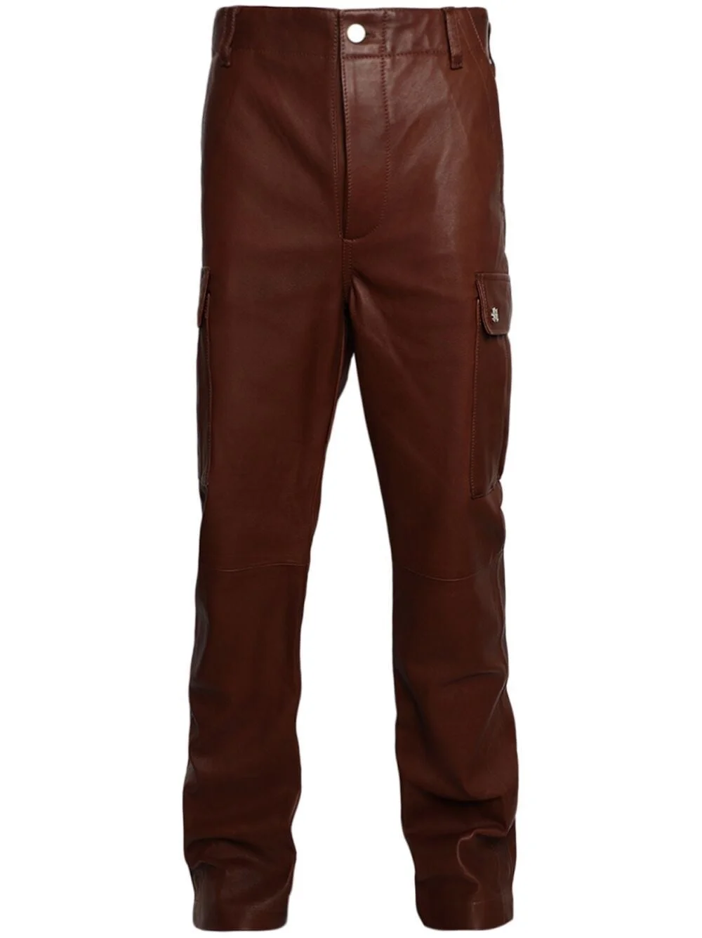 flared leather cargo pants - 1