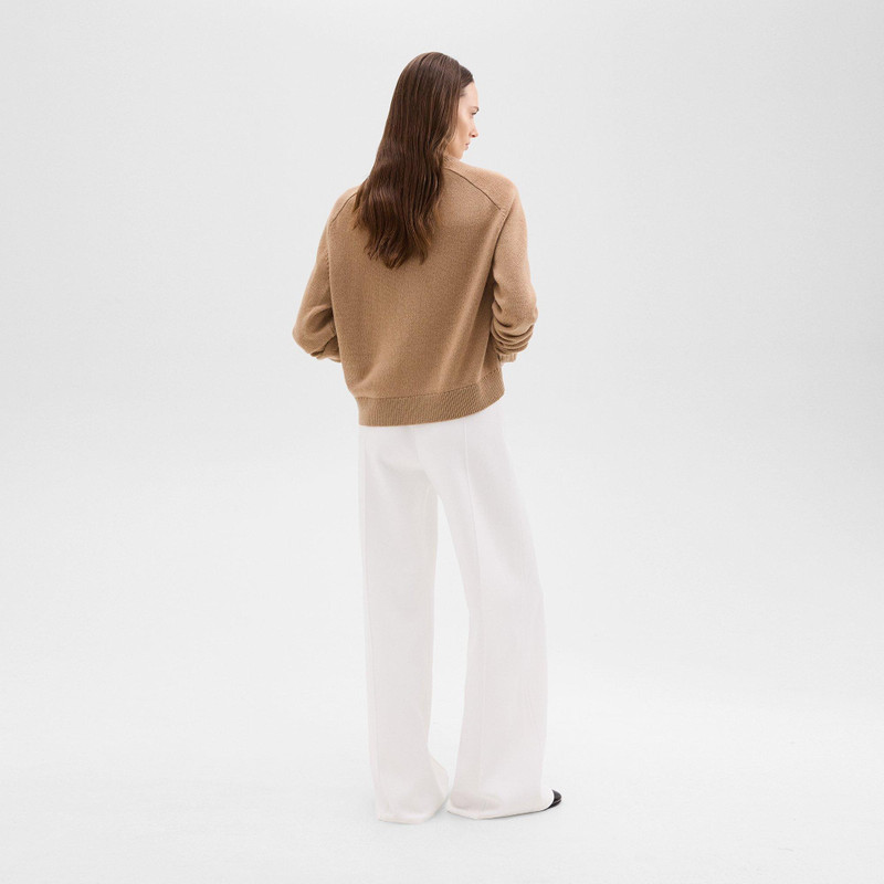 Theory High-Waist Wide-Leg Pant in Crepe Knit outlook