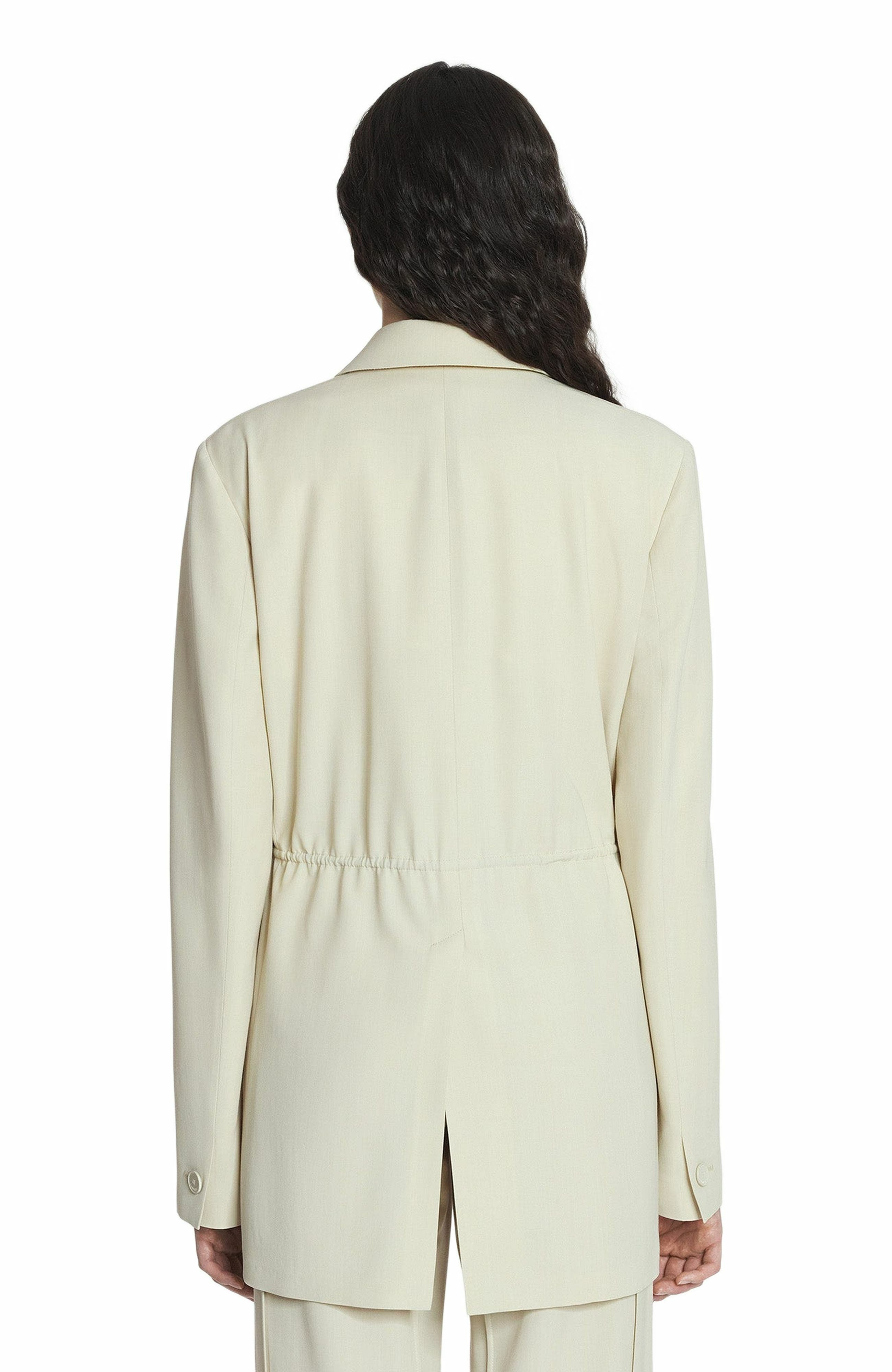 Lanvin Belted Wool Blend Jacket in Mastic at Nordstrom - 4