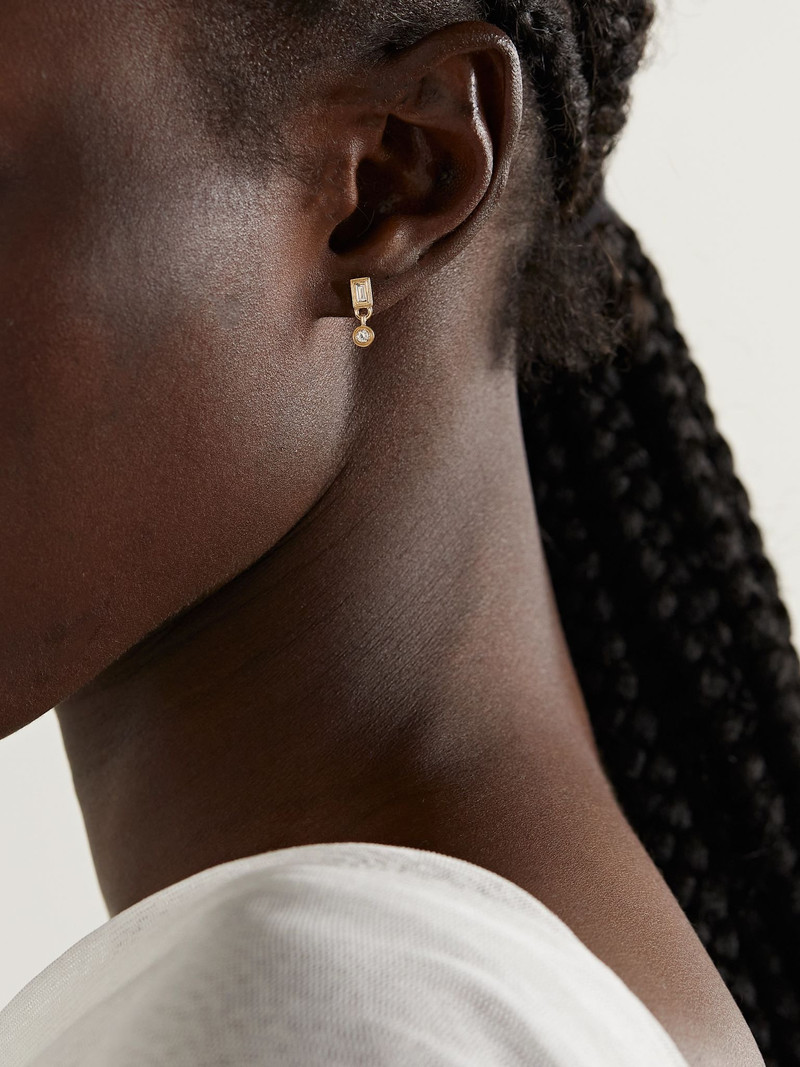 SYDNEY EVAN 14-karat gold diamond earrings Gold outlook