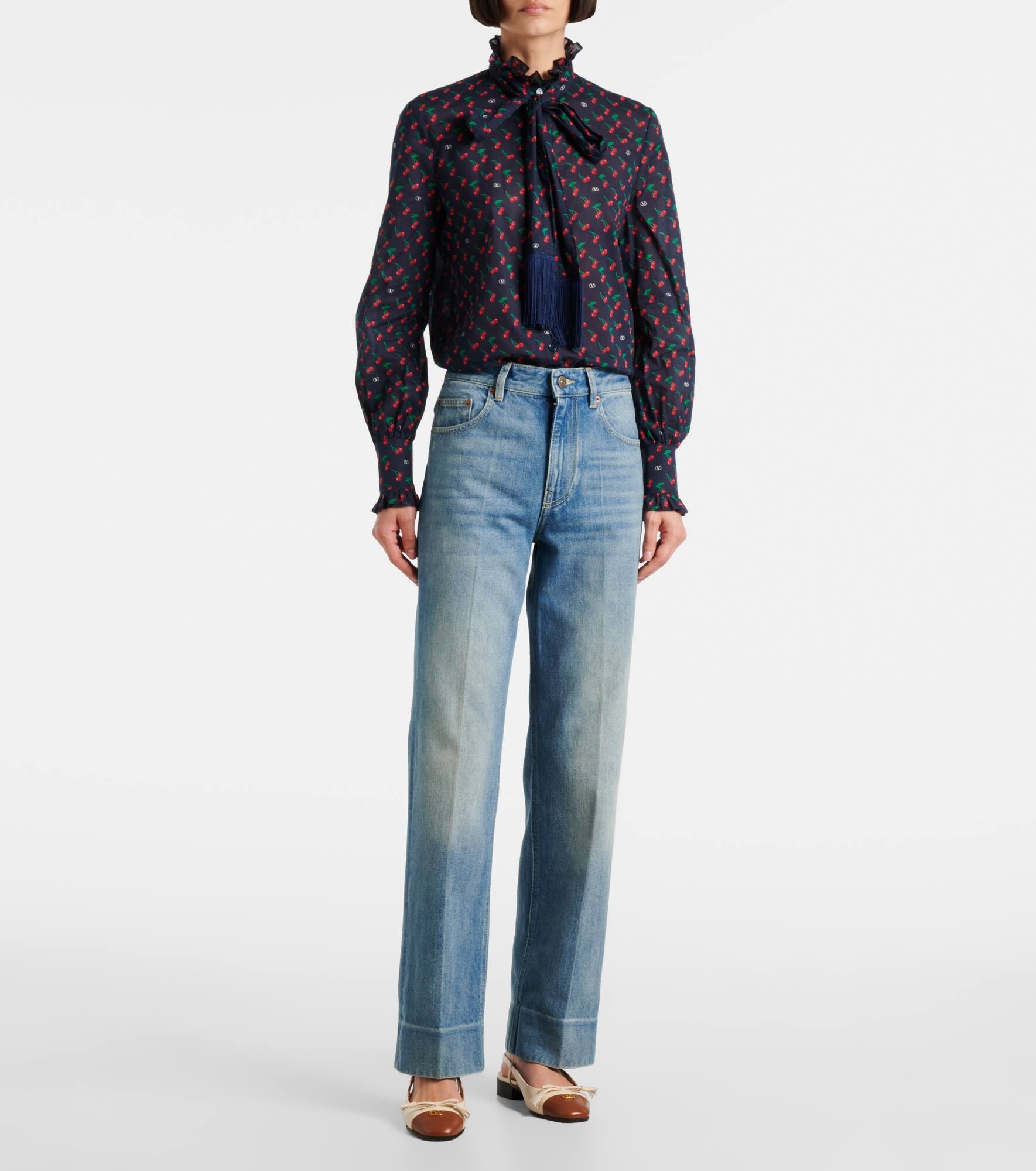 Faded wide-leg jeans - 7