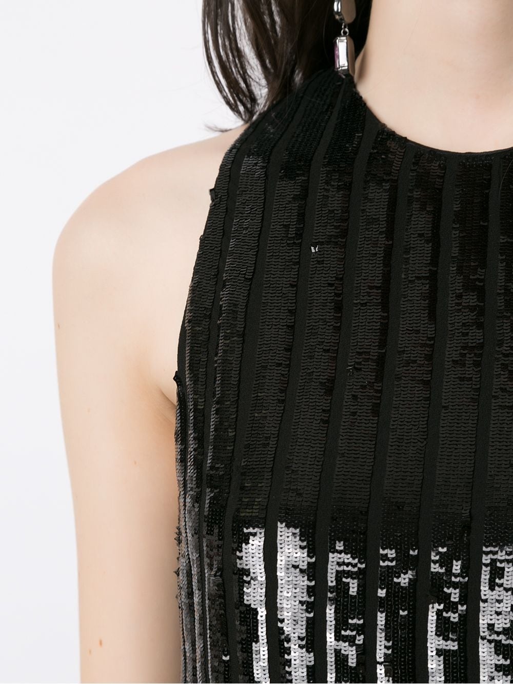 sequinned ribbed sleeveless top - 5