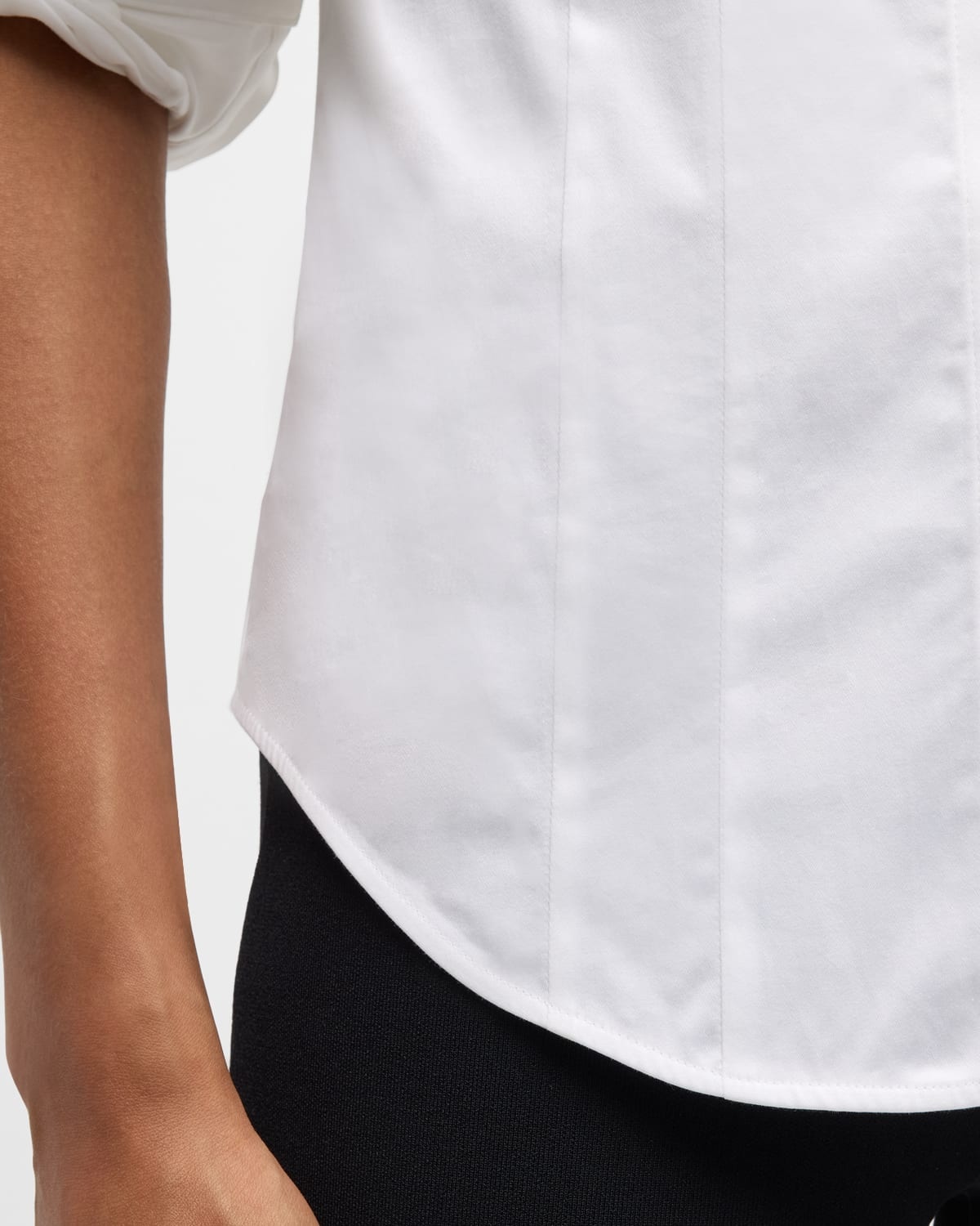 Fitted Button-Front Shirt - 7