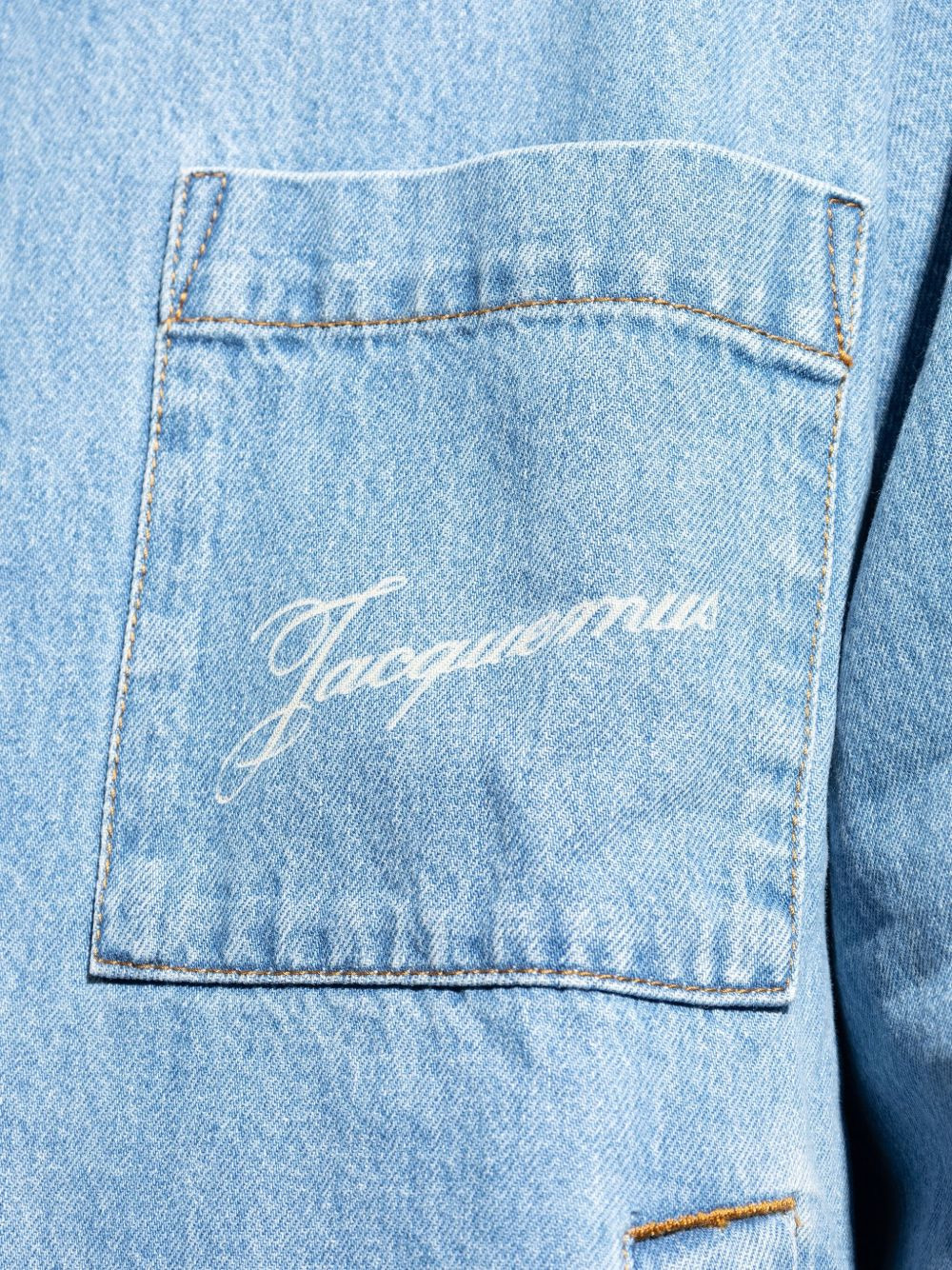embroidered pocket denim shirt - 5
