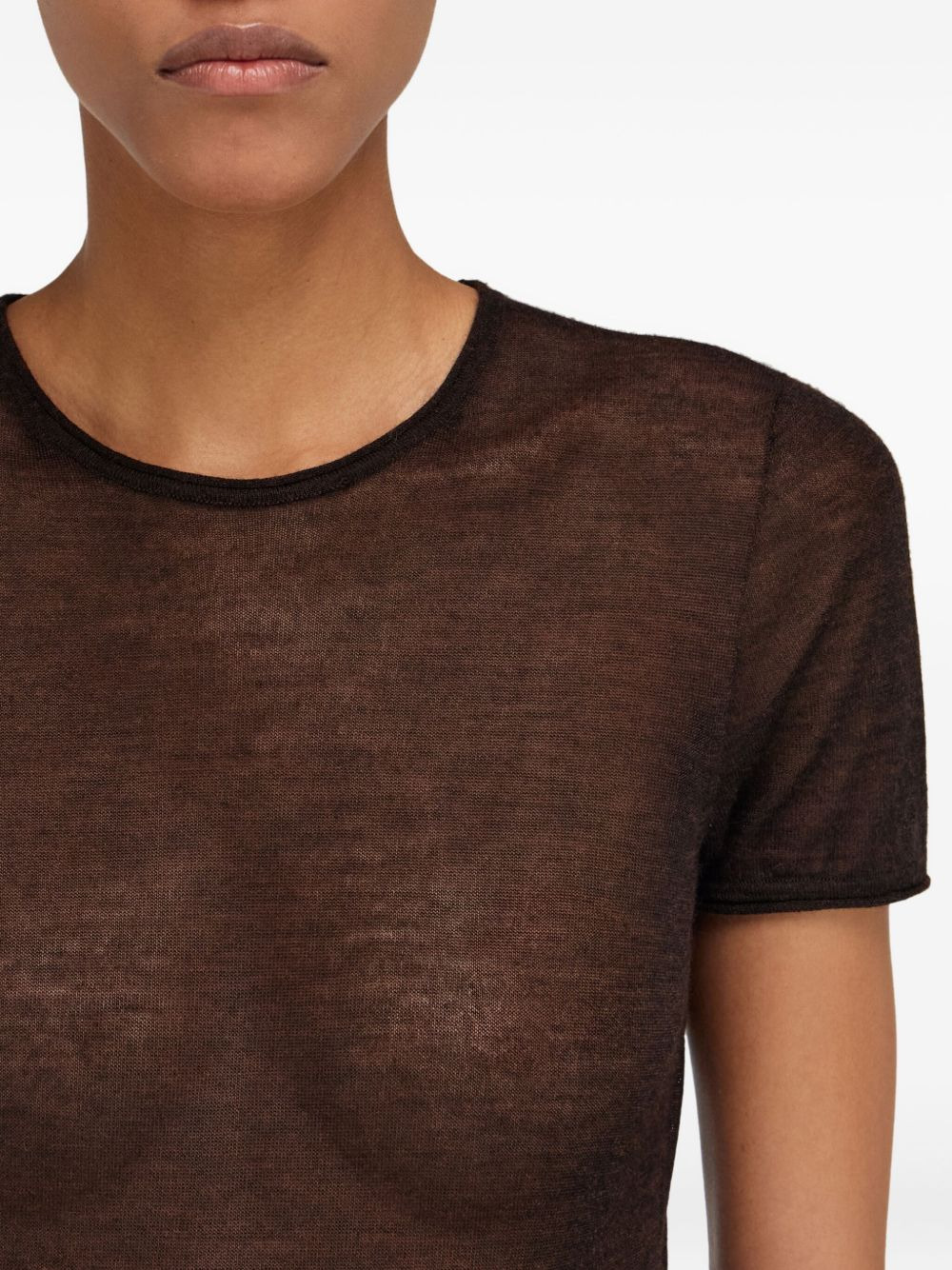crew-neck knitted T-shirt - 5