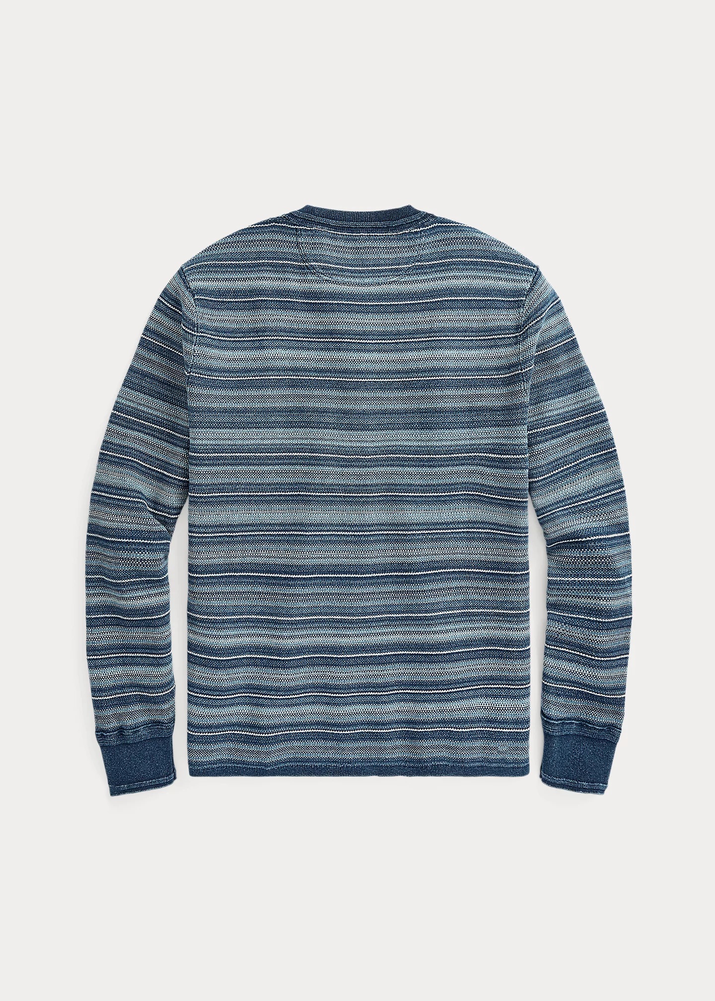Striped Cotton Henley Sweater - 2