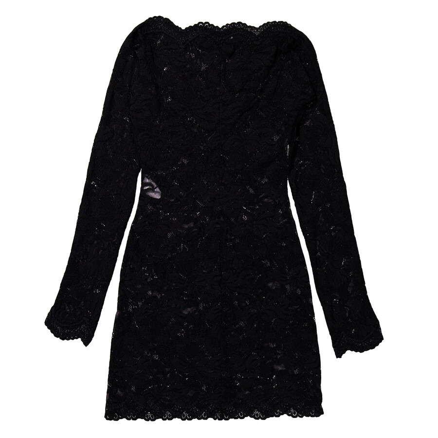 Rabanne Ladies Black Mini Lace Dress - 2