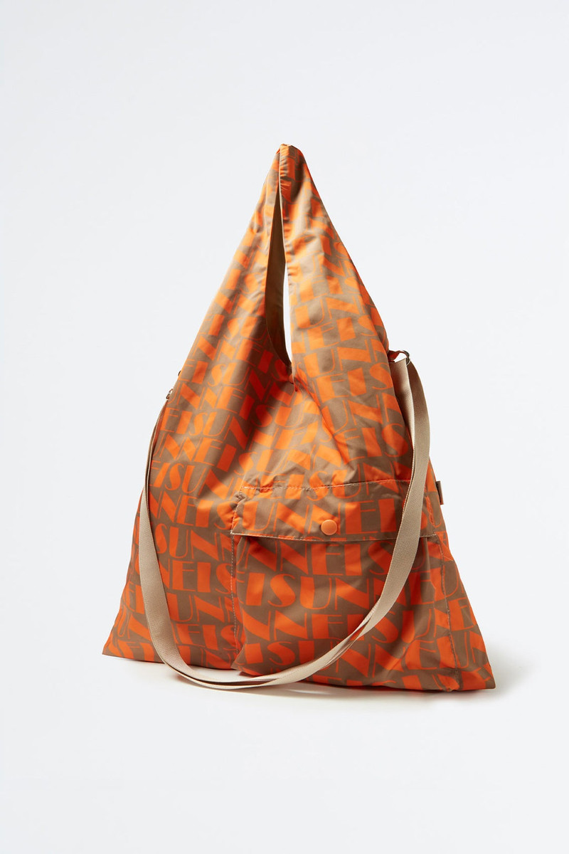 REVERSIBLE ORANGE & BEIGE LOGO SHOPPER BAG 1