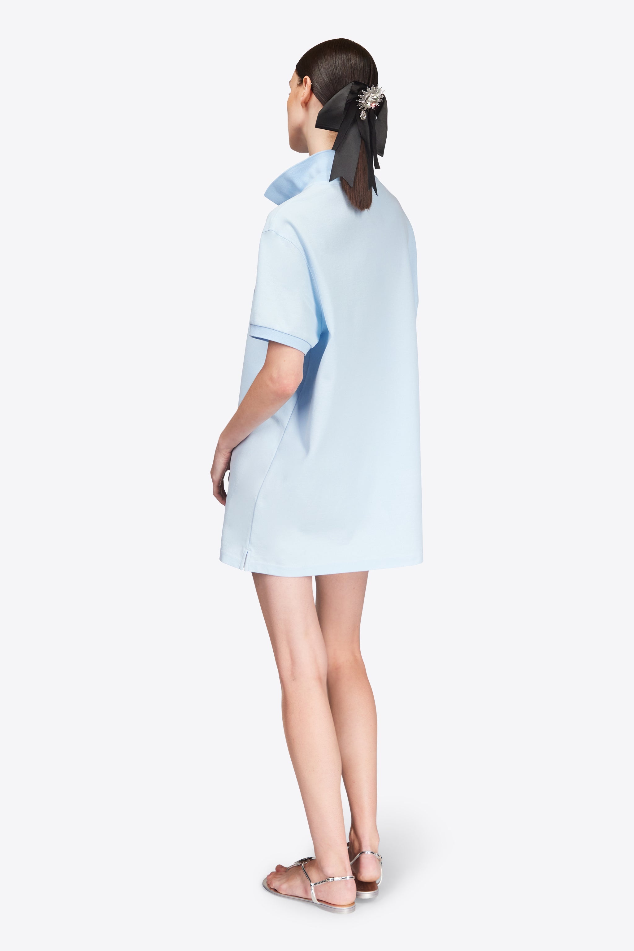 CRYSTAL HEART CUTOUT POLO DRESS - 5