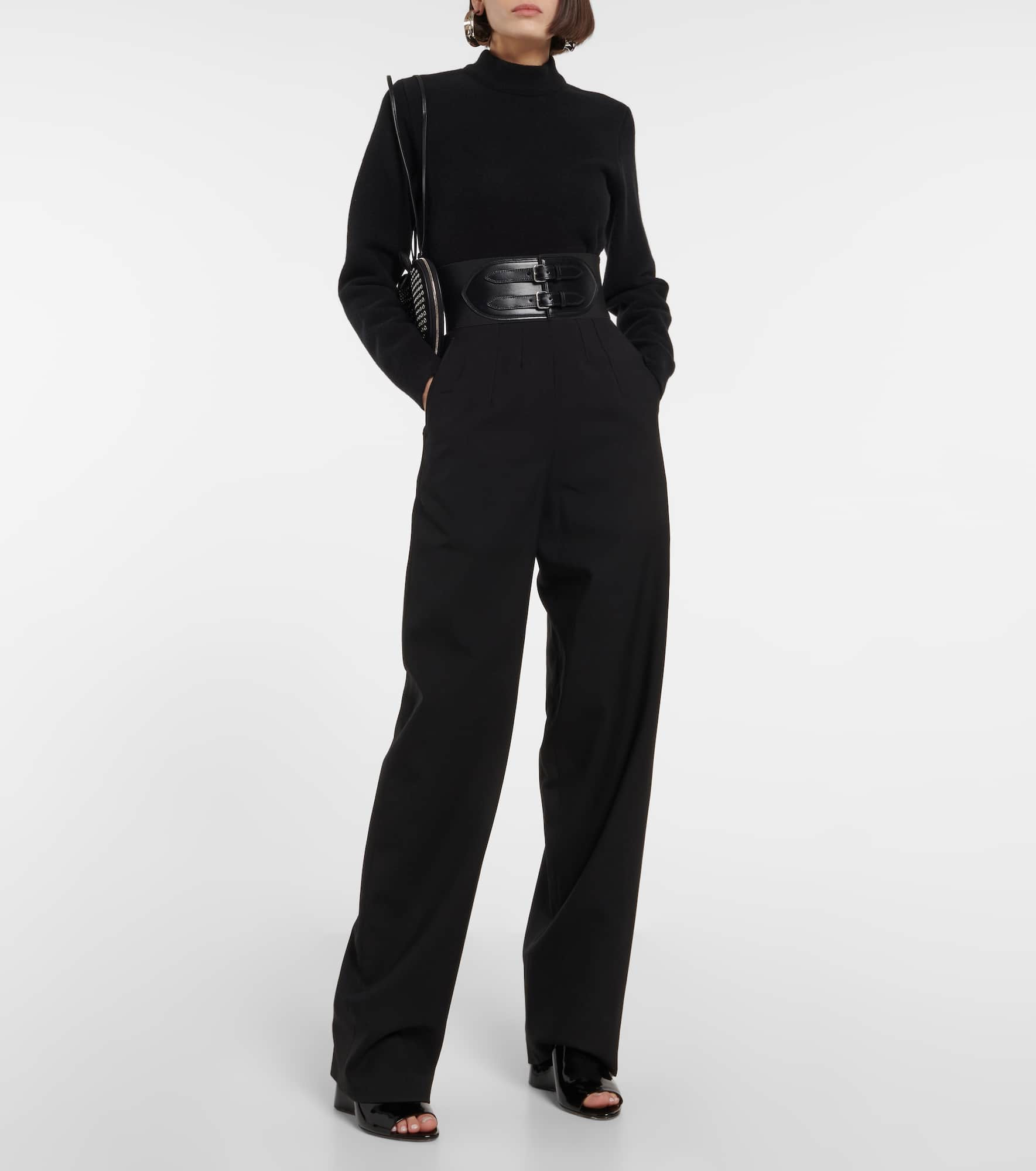 Cropped virgin wool turtleneck sweater - 2