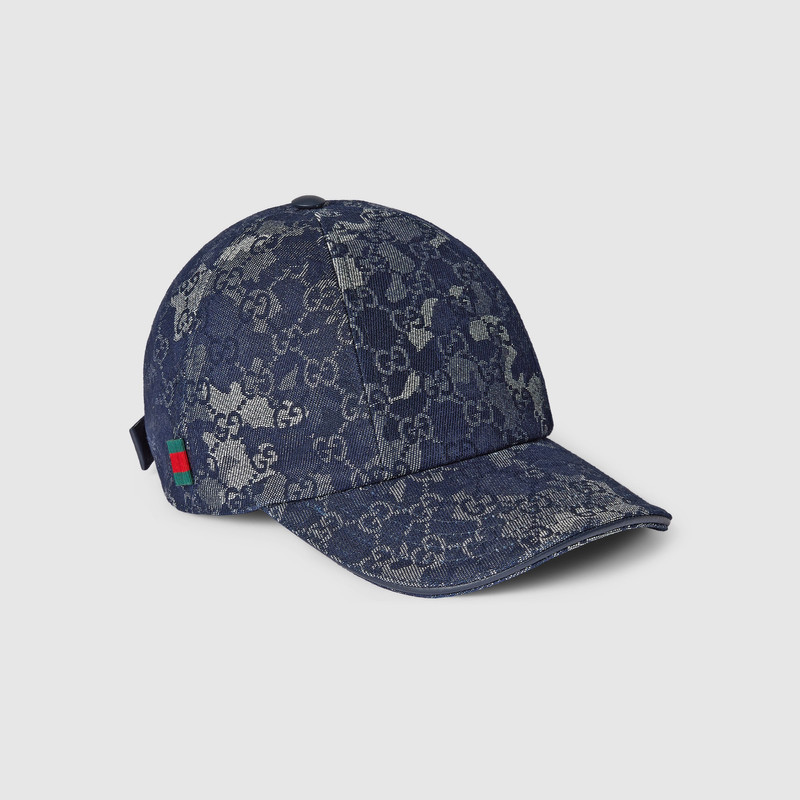 GG denim baseball hat with Web 4