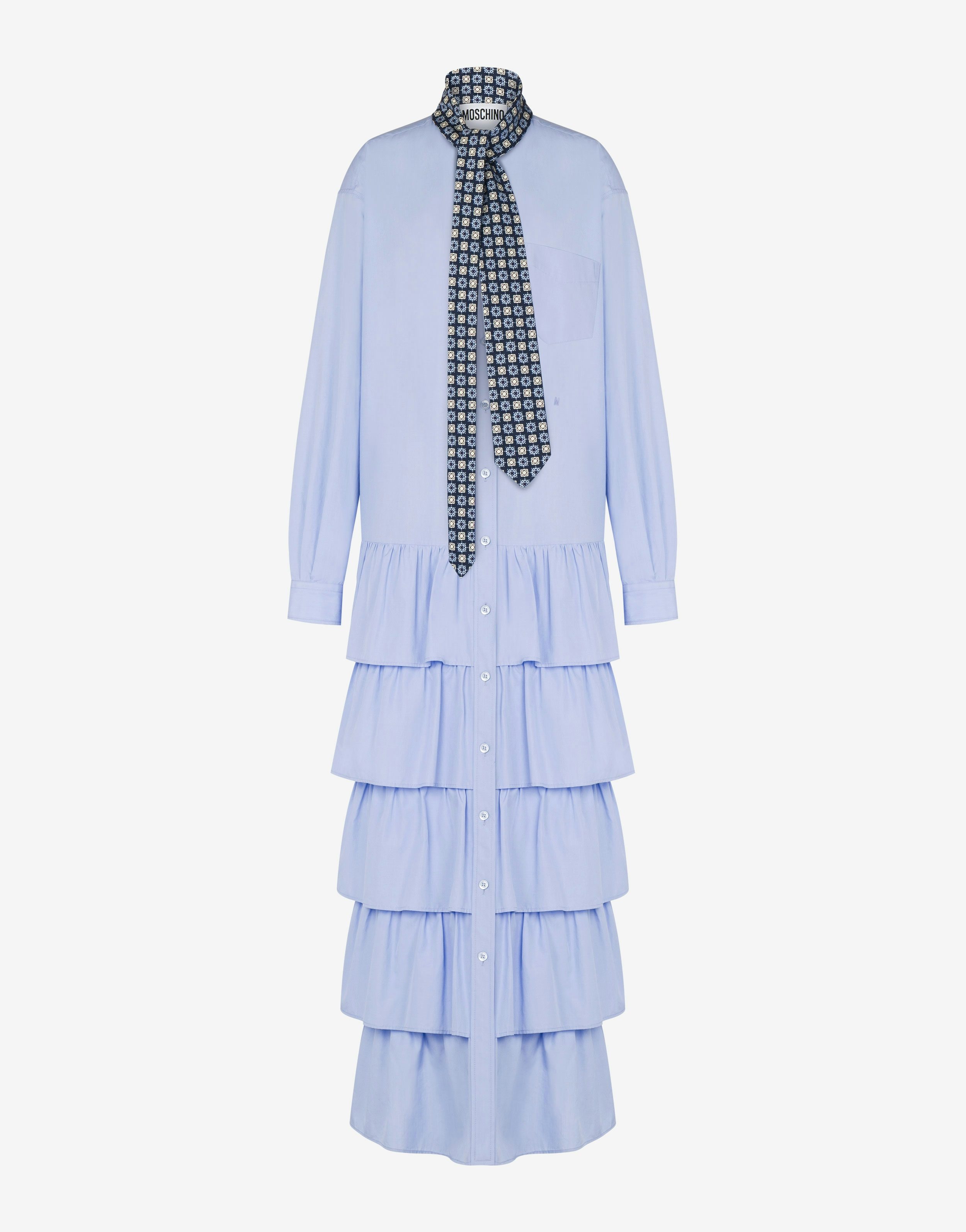 DRESS IN COTTON POPLIN TIE - 1