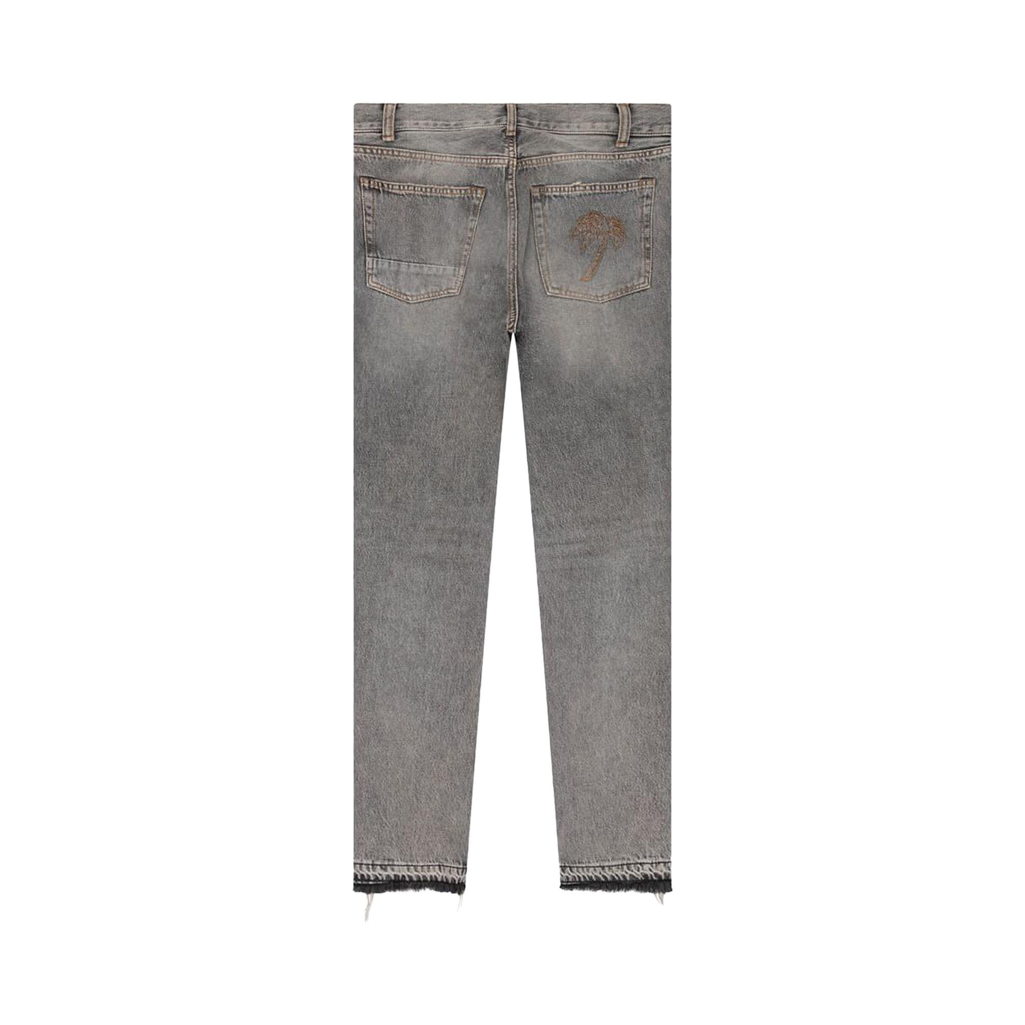 Palm Angels Slim 5 Pockets Denim 'Light Grey' - 2