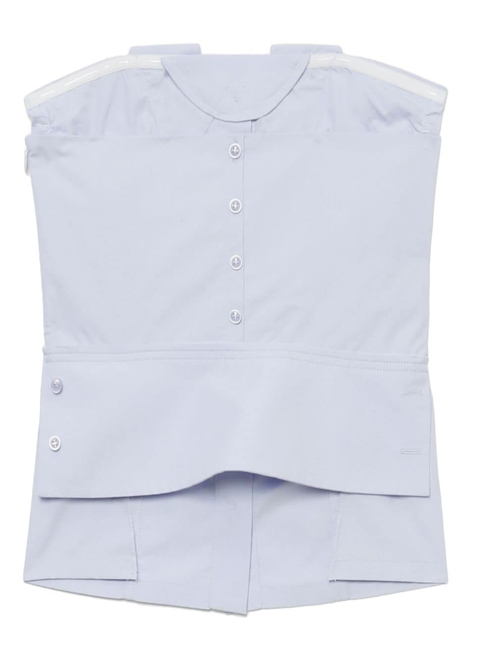 button-up strapless top - 6