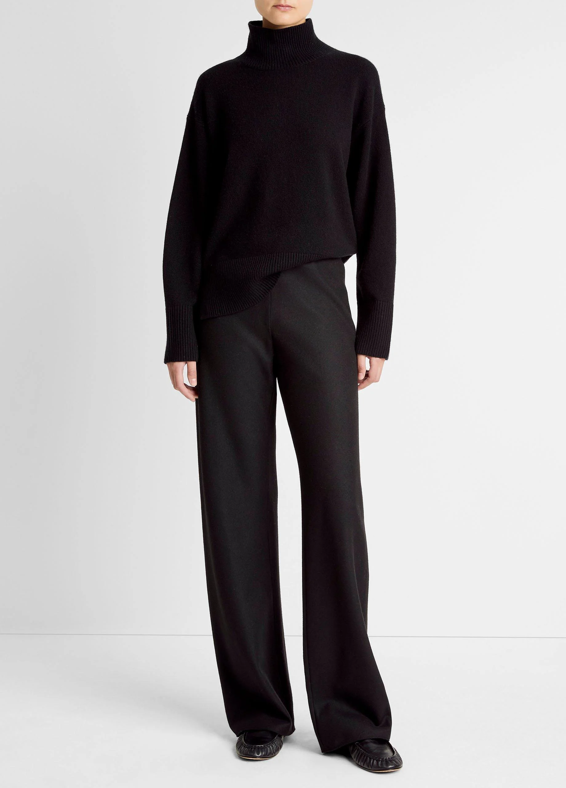 Italian Wool-Blend High-Waist Bias Pant - 1