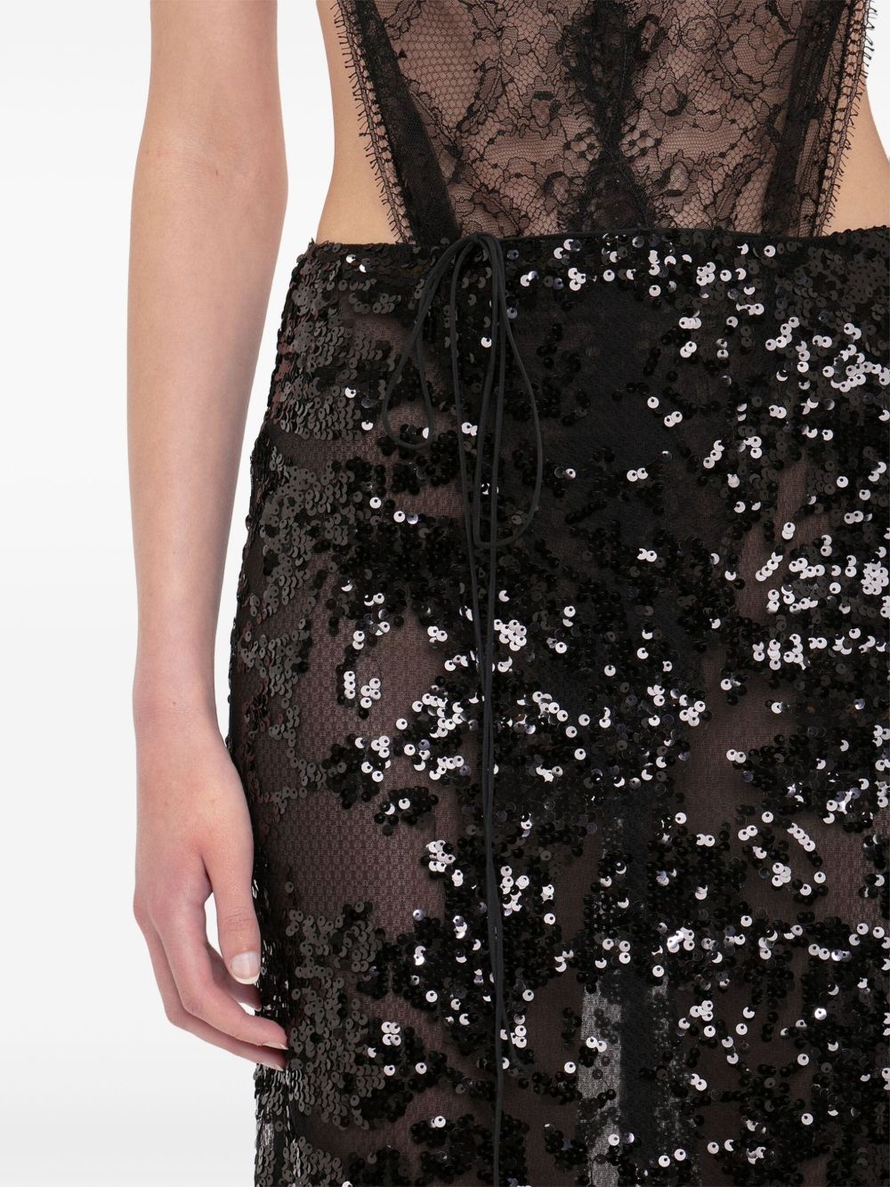 sequin-embellished pencil midi skirt - 5