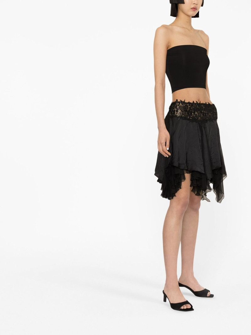 asymmetric lace-waistband skirt 3