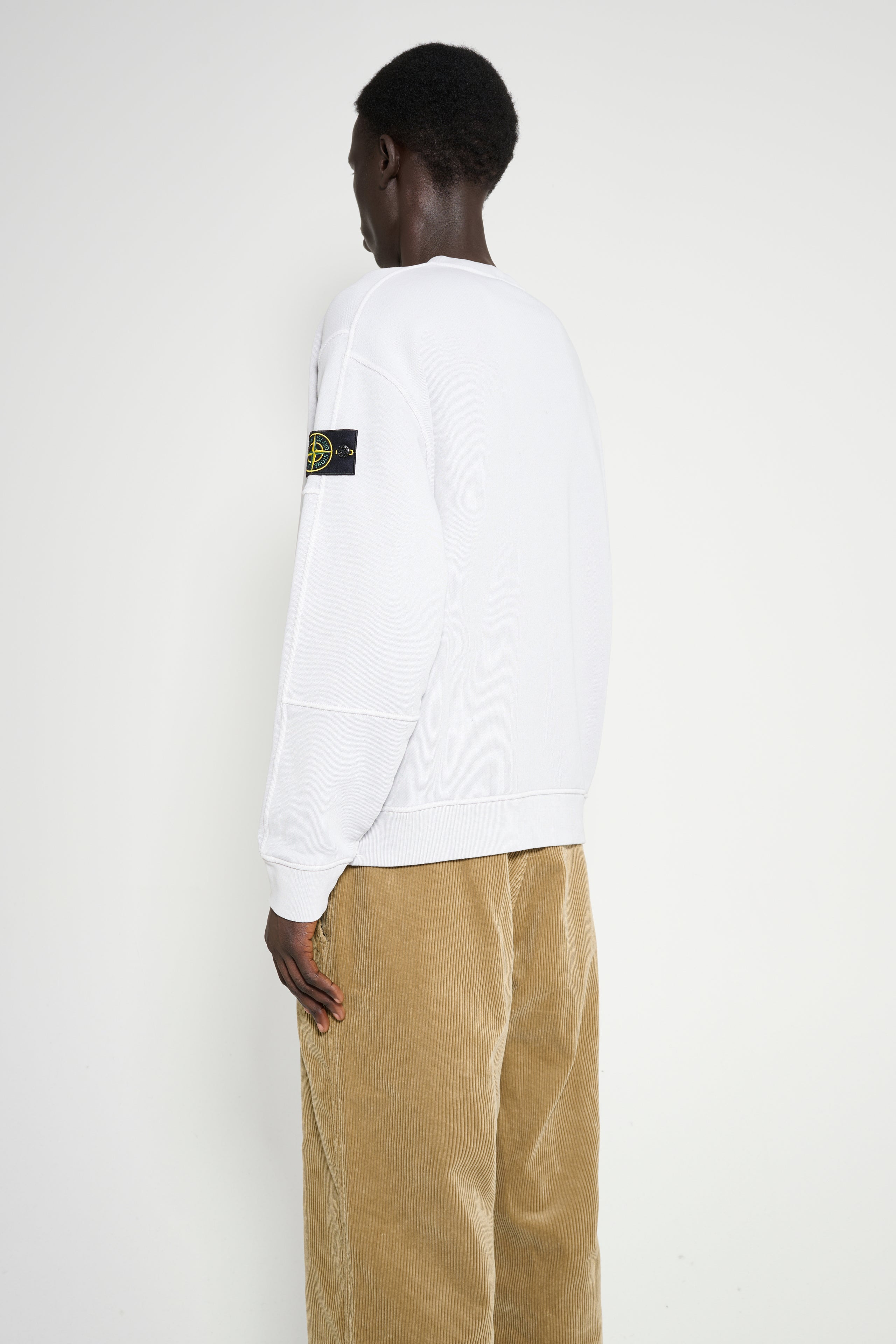 STONE ISLAND SWEATSHIRT PEARL GREY - 4