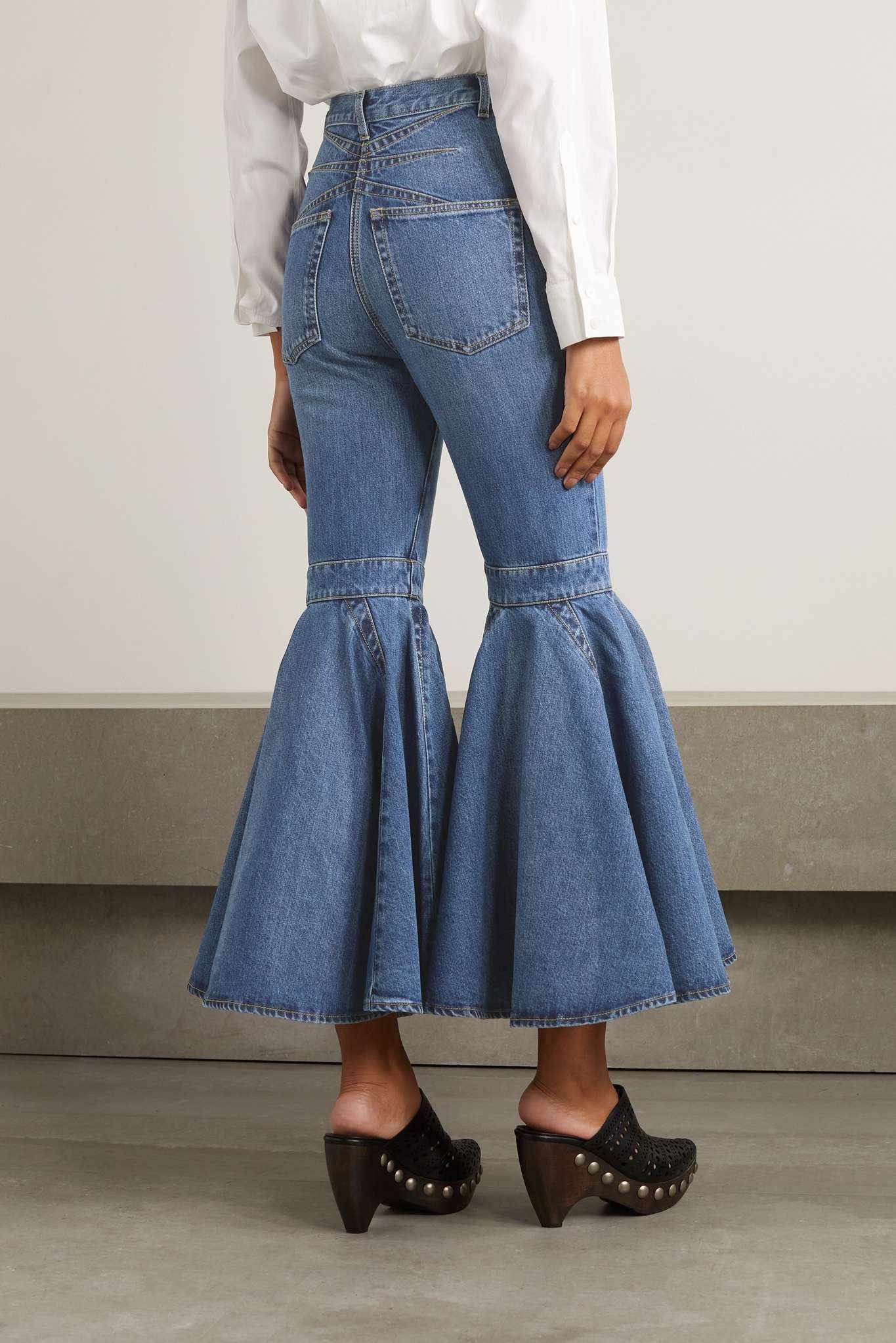 Cropped high-rise flared jeans - 3