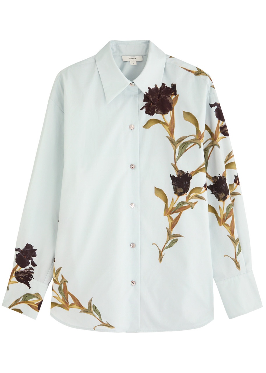 Vince Floral-print Cotton-poplin Shirt - 1
