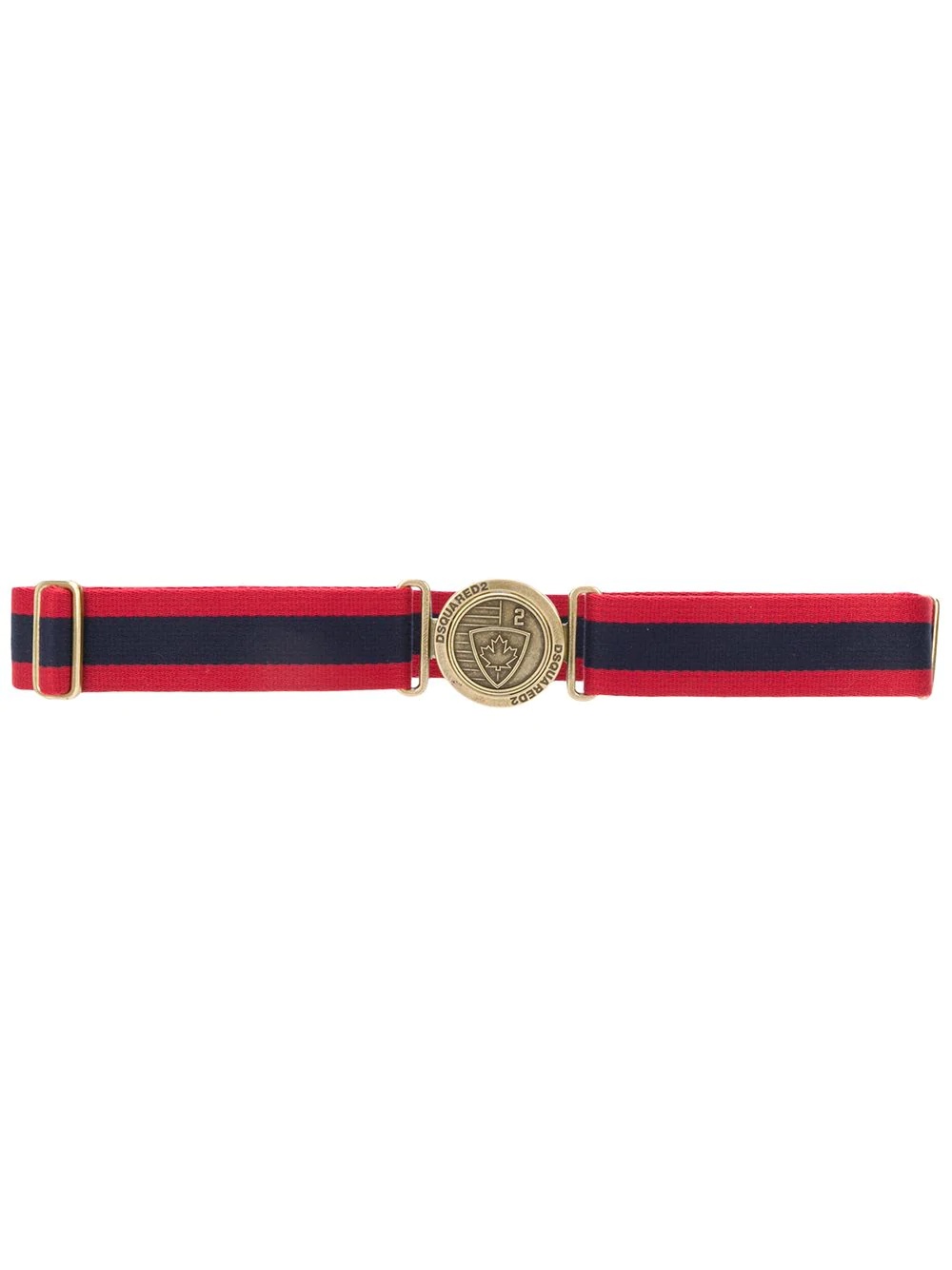 striped buckled belt - 1