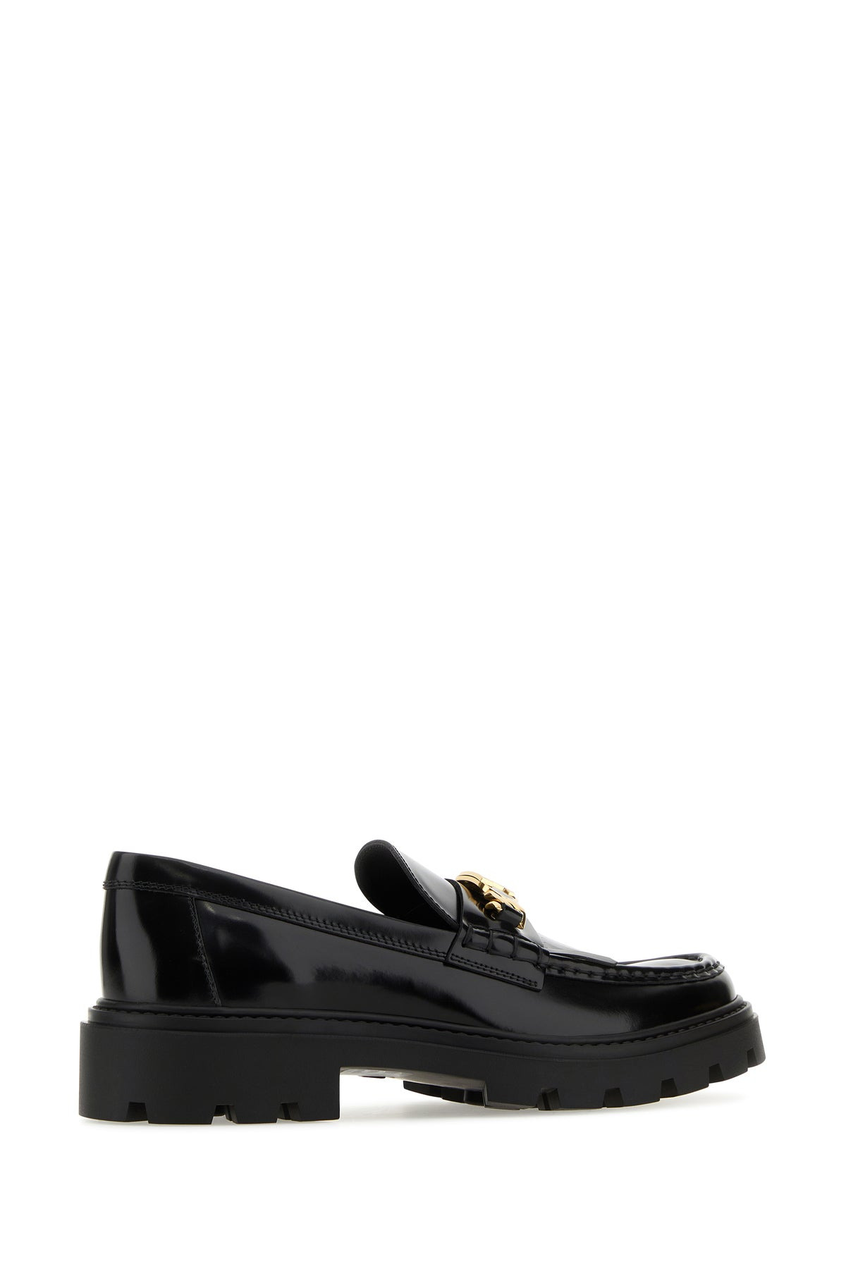 Black leather loafers - 3