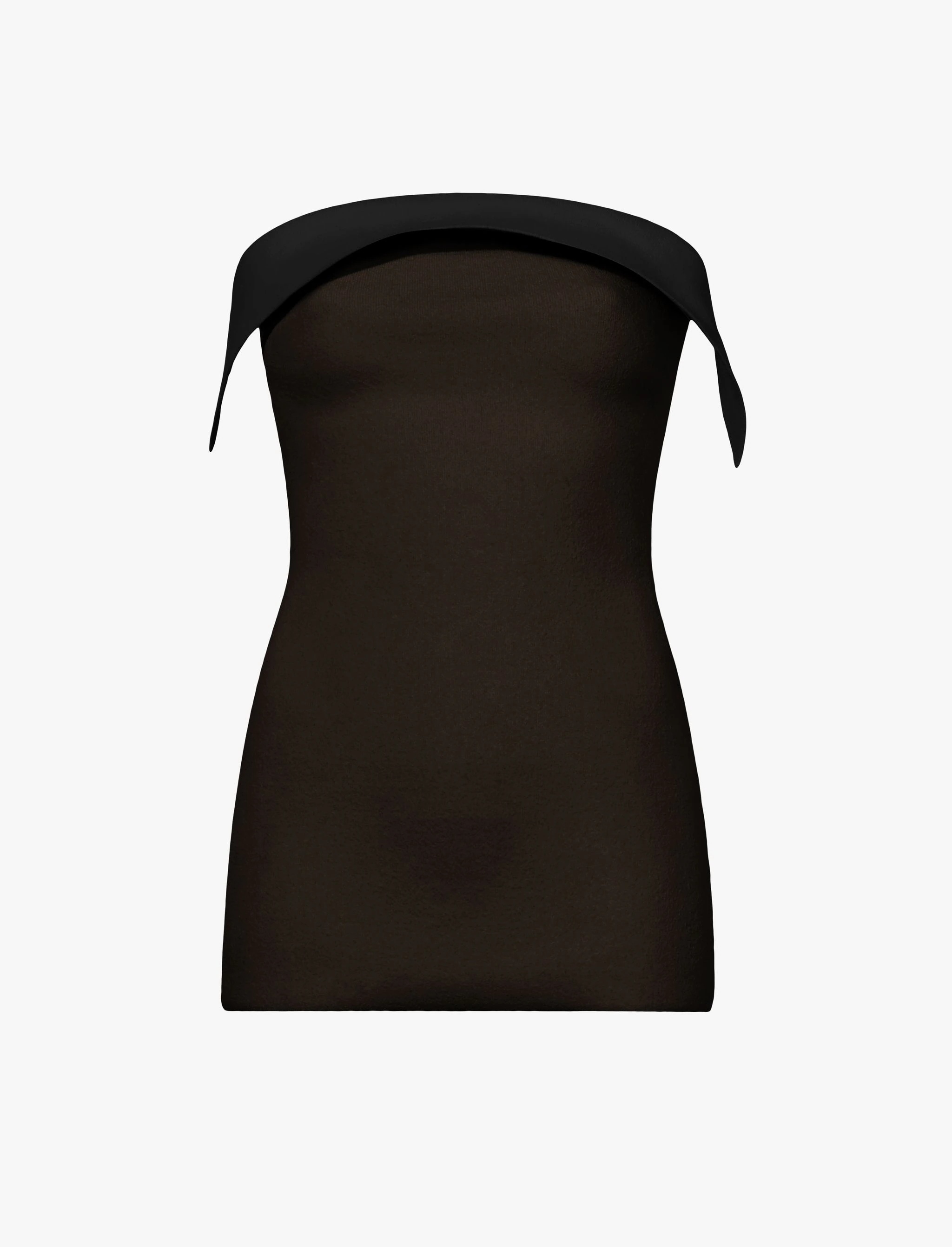 two-tone strapless knitted top - 1