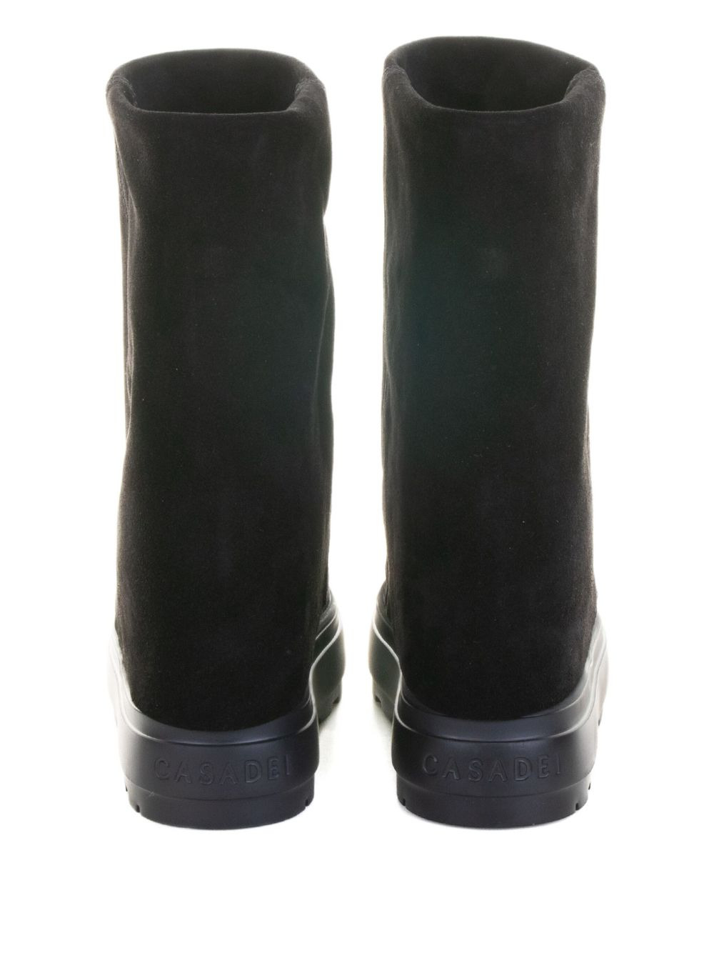 platform-sole suede boots - 3