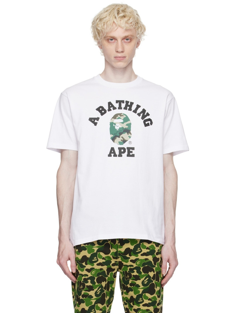 White Woodland Camo College T-Shirt - 1