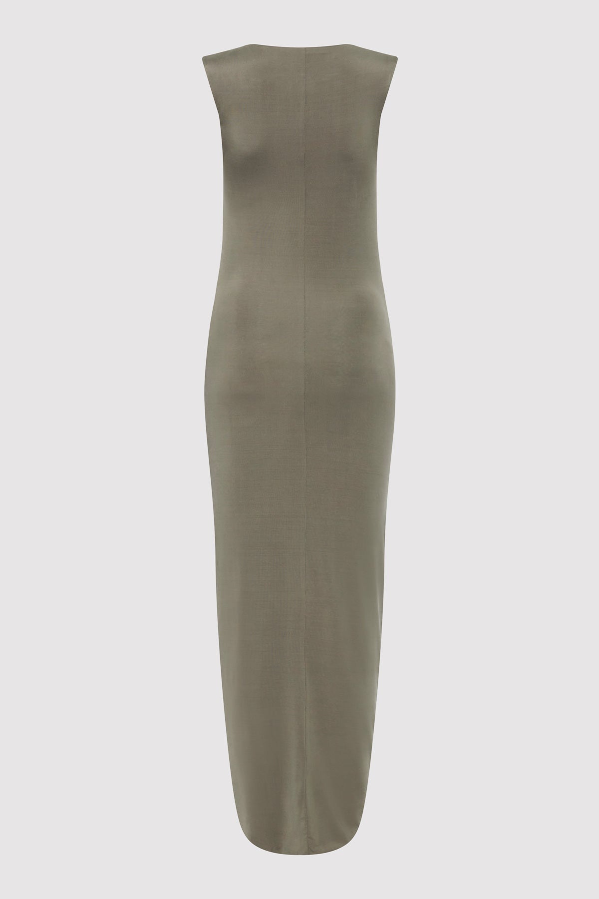 Cupro Jersey Drape Dress - Smokey Olive - 6