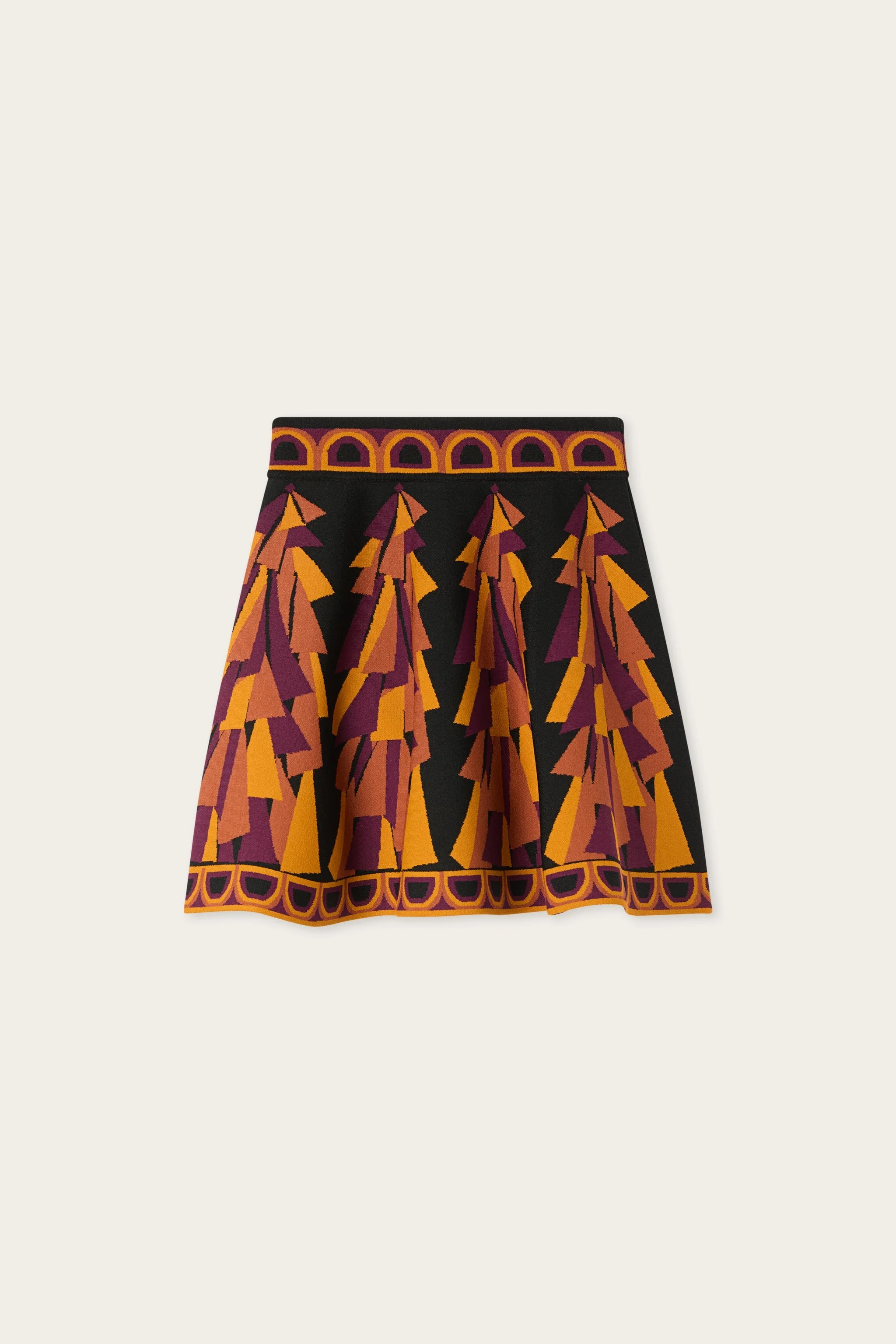 BAIADERA PRINT FLARED JACQUARD SKIRT - 1