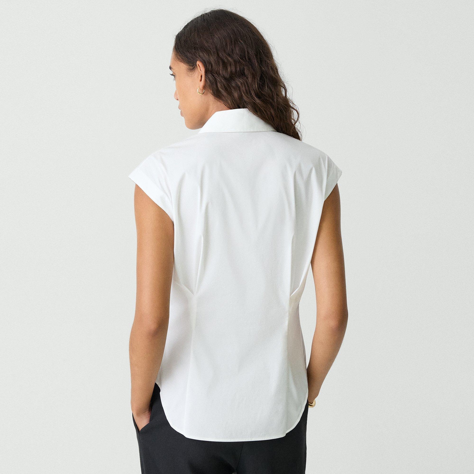 Cinched Cap Sleeve Shirt in Good Cotton - 4