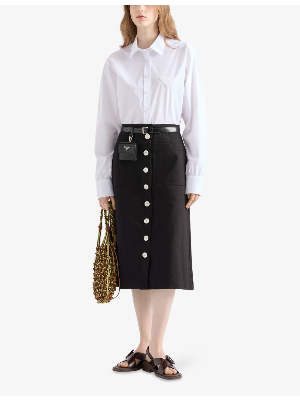 Triangle-Logo Oversized-Fit Cotton-Poplin Shirt - 2