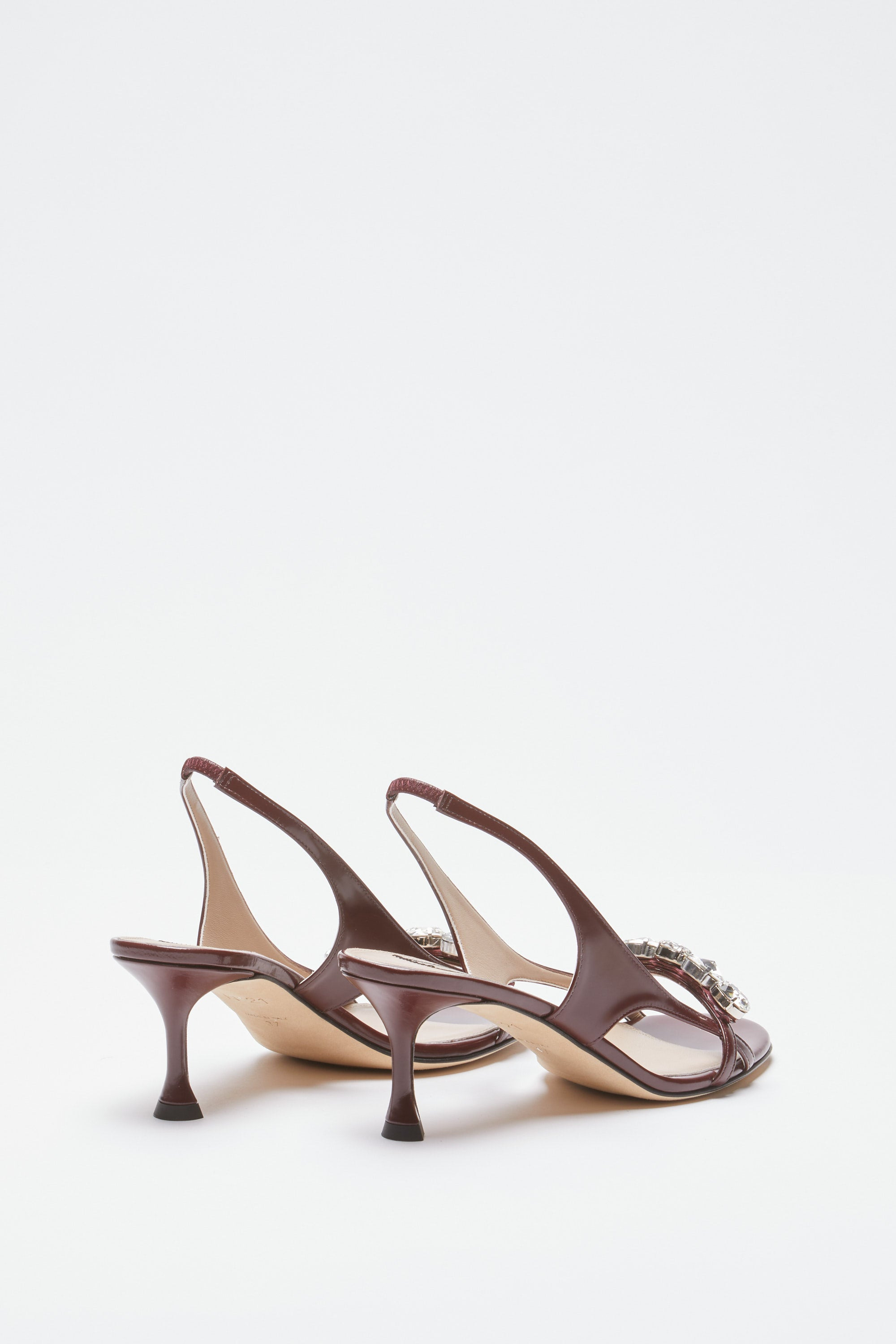 LEATHER SANDAL WITH MAXI CRYSTALS - 2