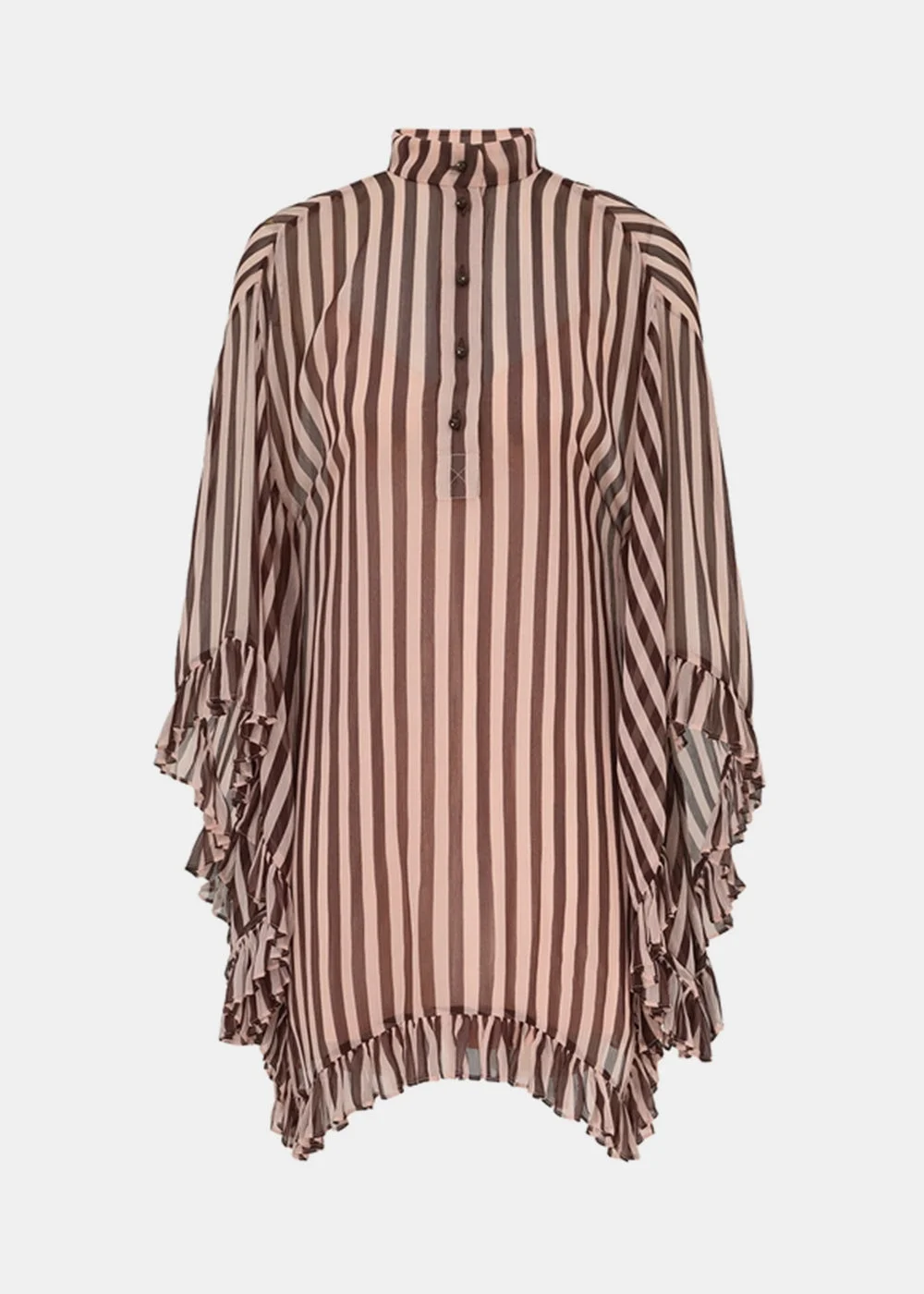 Chocolate Stripe Balance Ruffle Tunic - 1