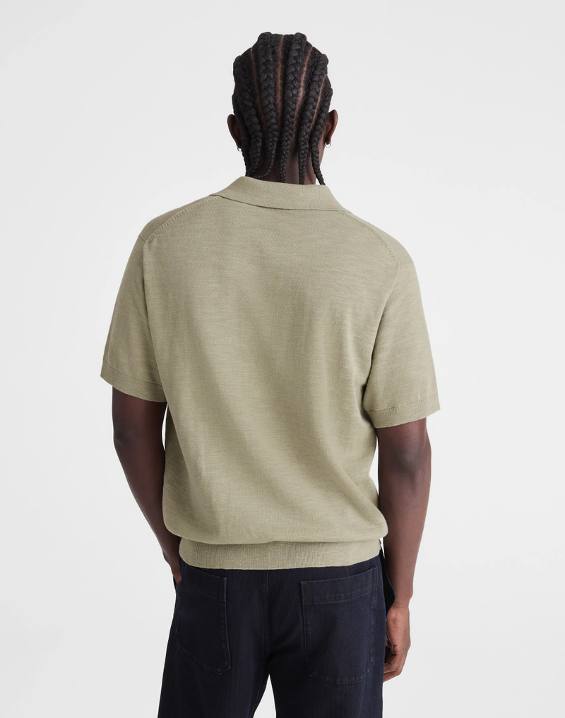 Madewell Johnny-Collar Sweater Polo in Slub Knit Cotton outlook