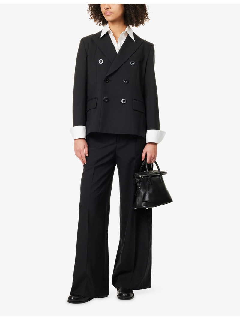 sacai Belted Wide-Leg Woven Trousers outlook