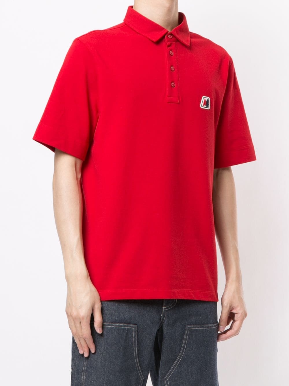 logo-patch polo shirt - 3