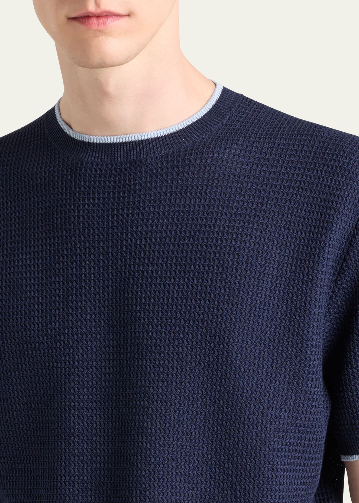 Men's Silk-Cotton Mesh Sweater - 4