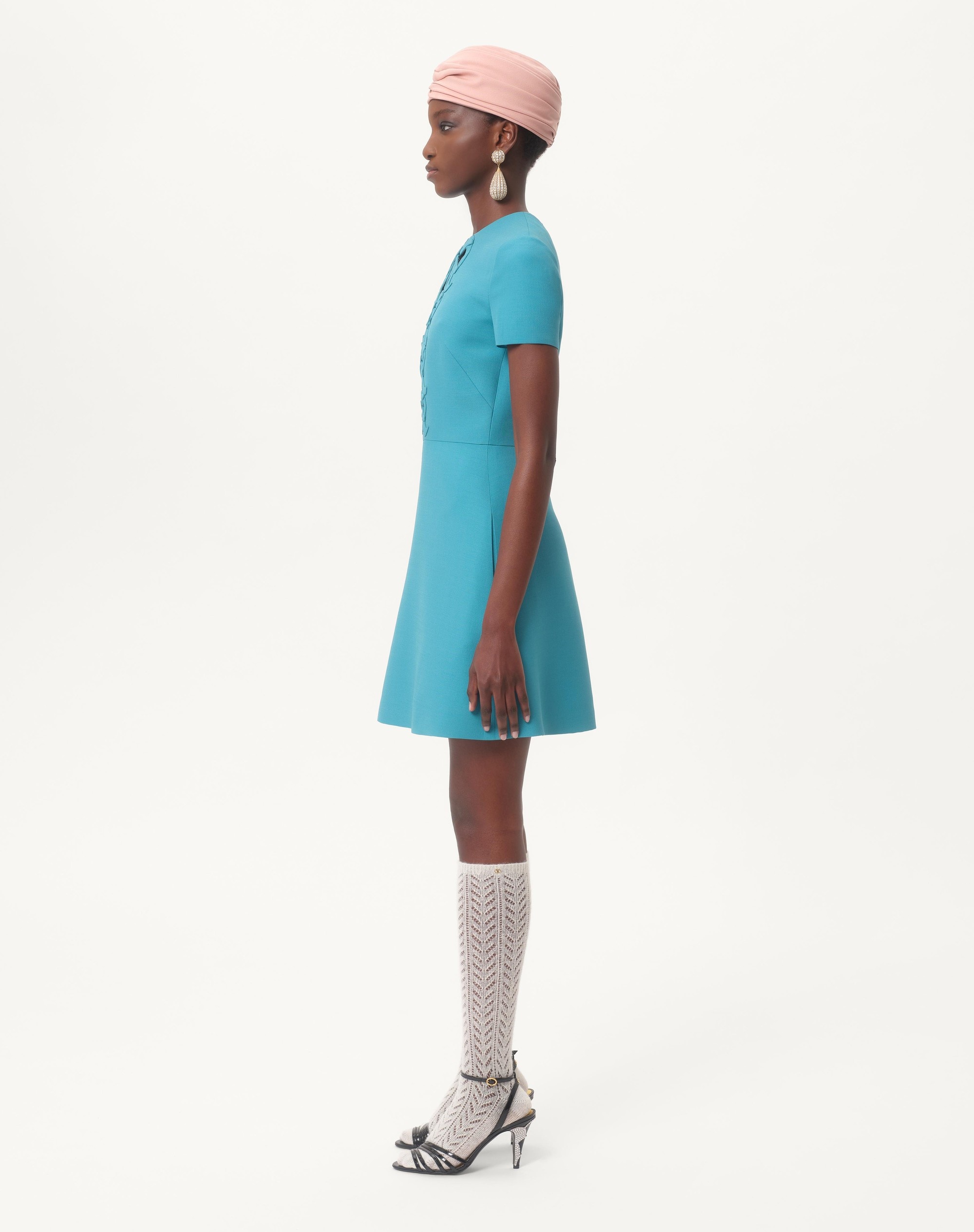 EMBROIDERED CREPE COUTURE SHORT DRESS - 8