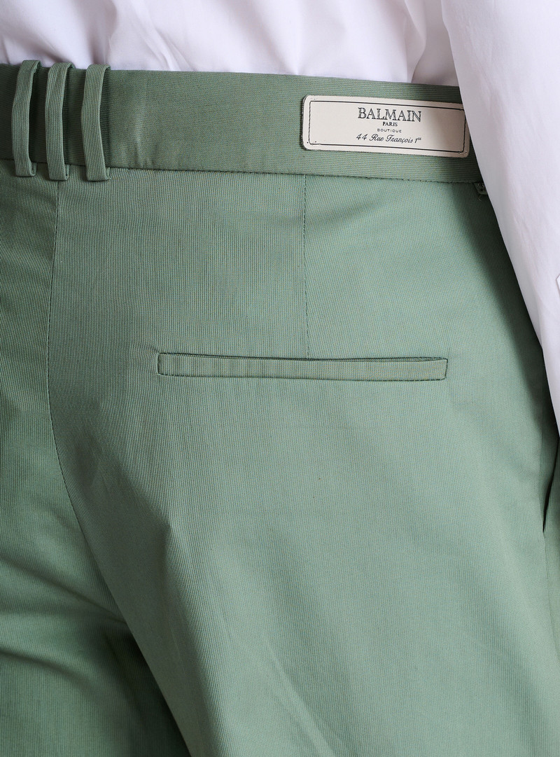 Pleated cotton trousers 7