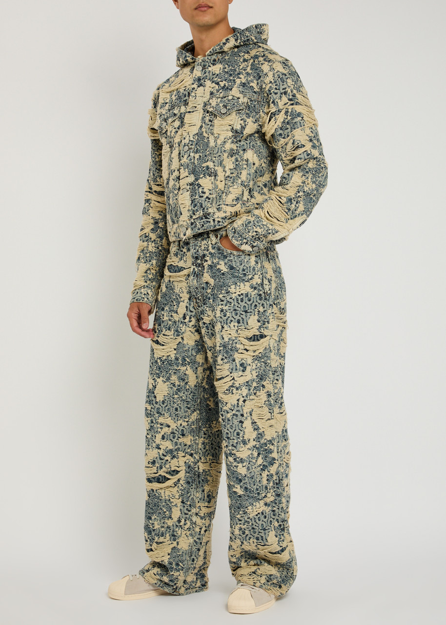 Acne Studios Distressed Logo-jacquard Wide-leg Jeans - 4