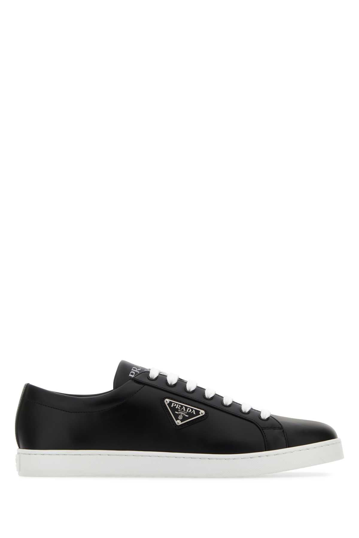 Prada Men Black Leather Sneakers - 1