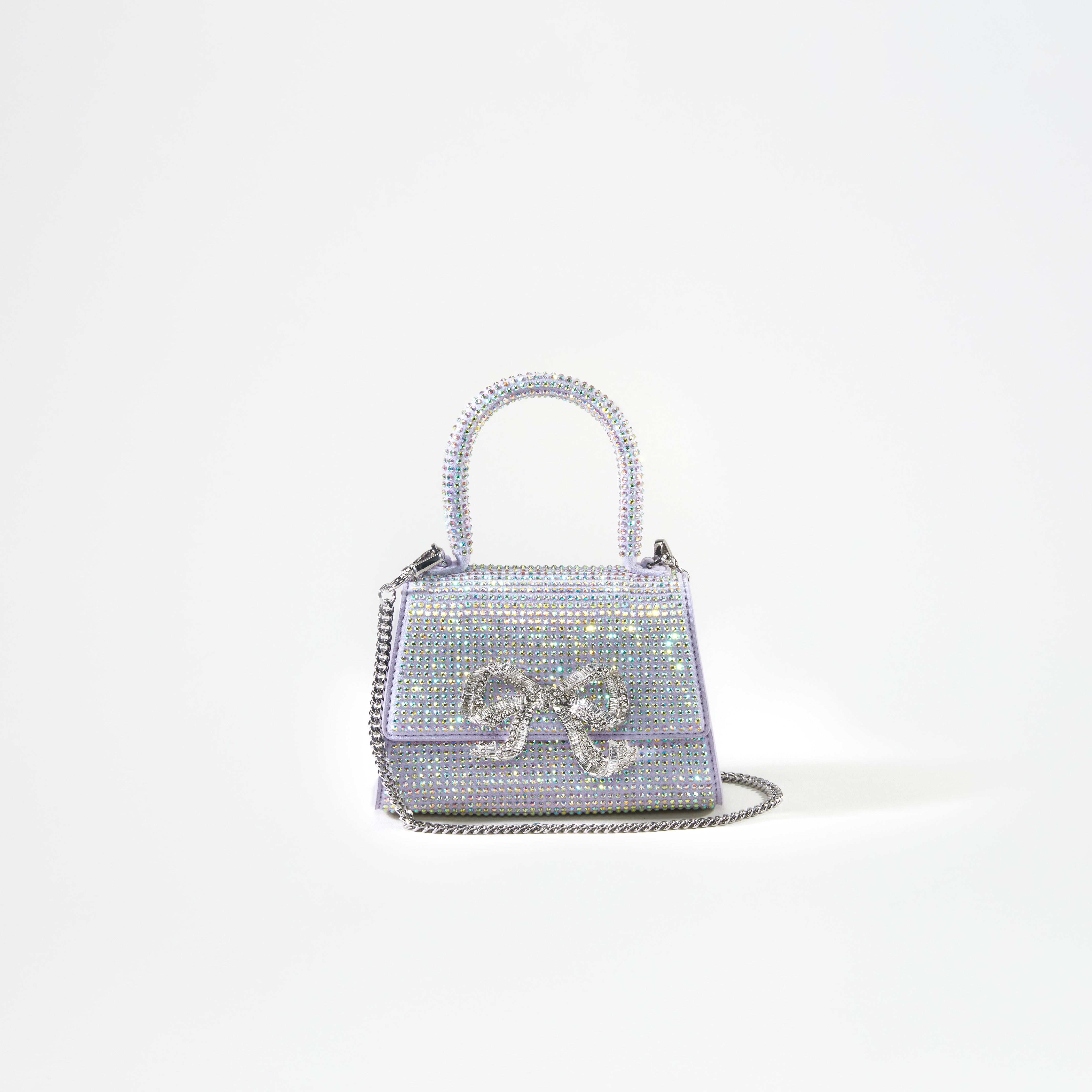 Purple Rhinestone Bow Micro Bag - 4
