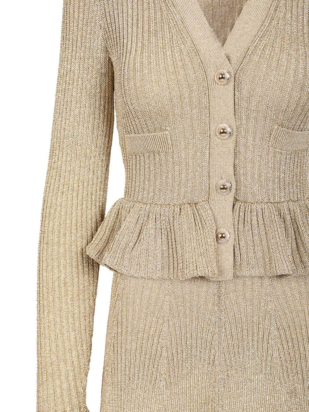 Knitted Mini Dress Dresses Gold - 4