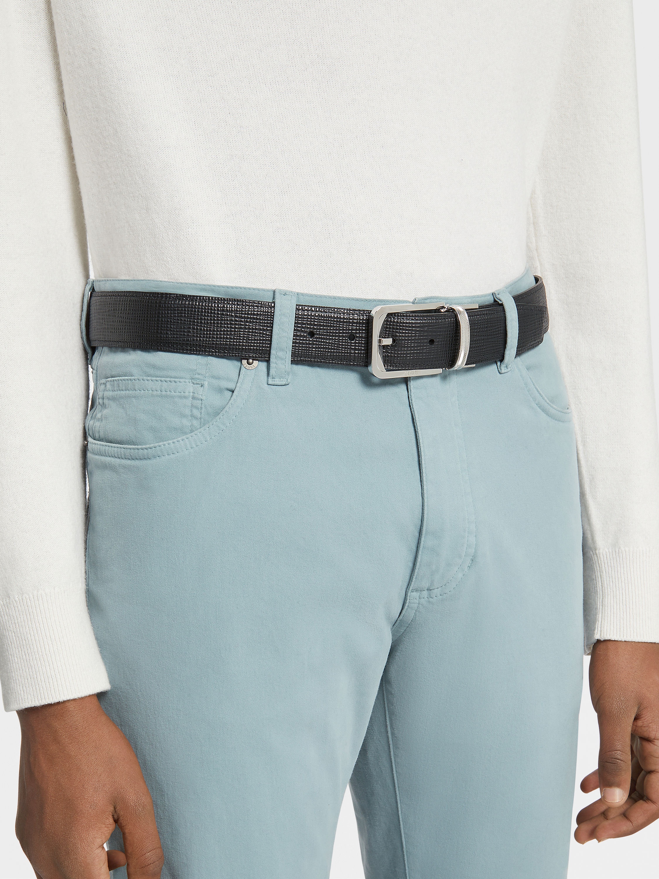 BLACK REVERSIBLE LEATHER BELT - 3