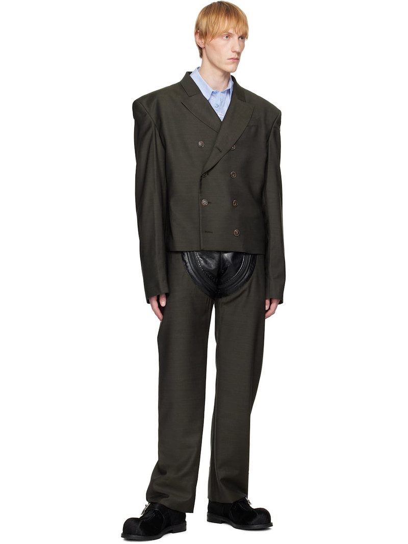 Martine Rose Green Zip Chap Tailored Trousers outlook