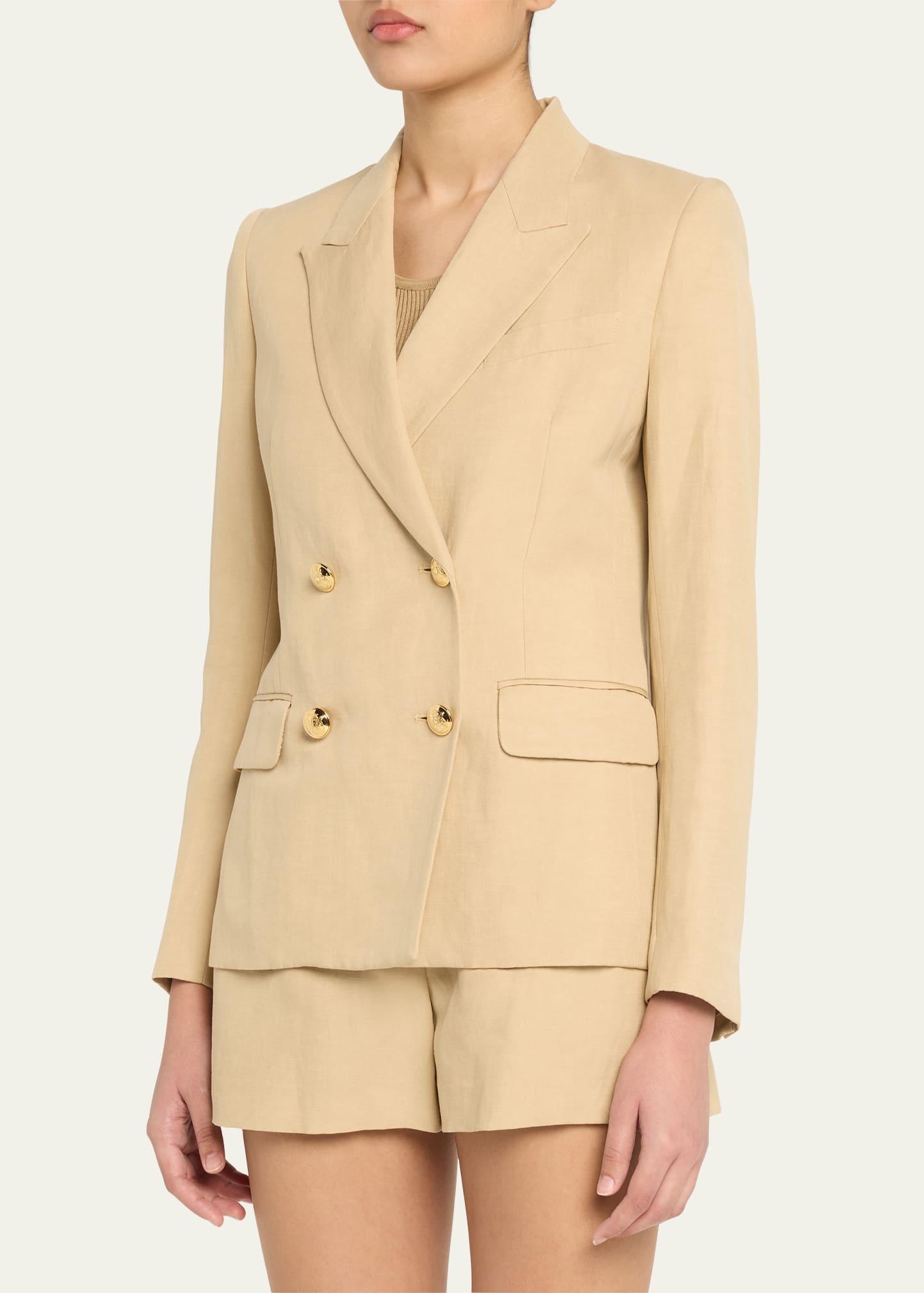 Veda Double-Breasted Linen Jacket - 4