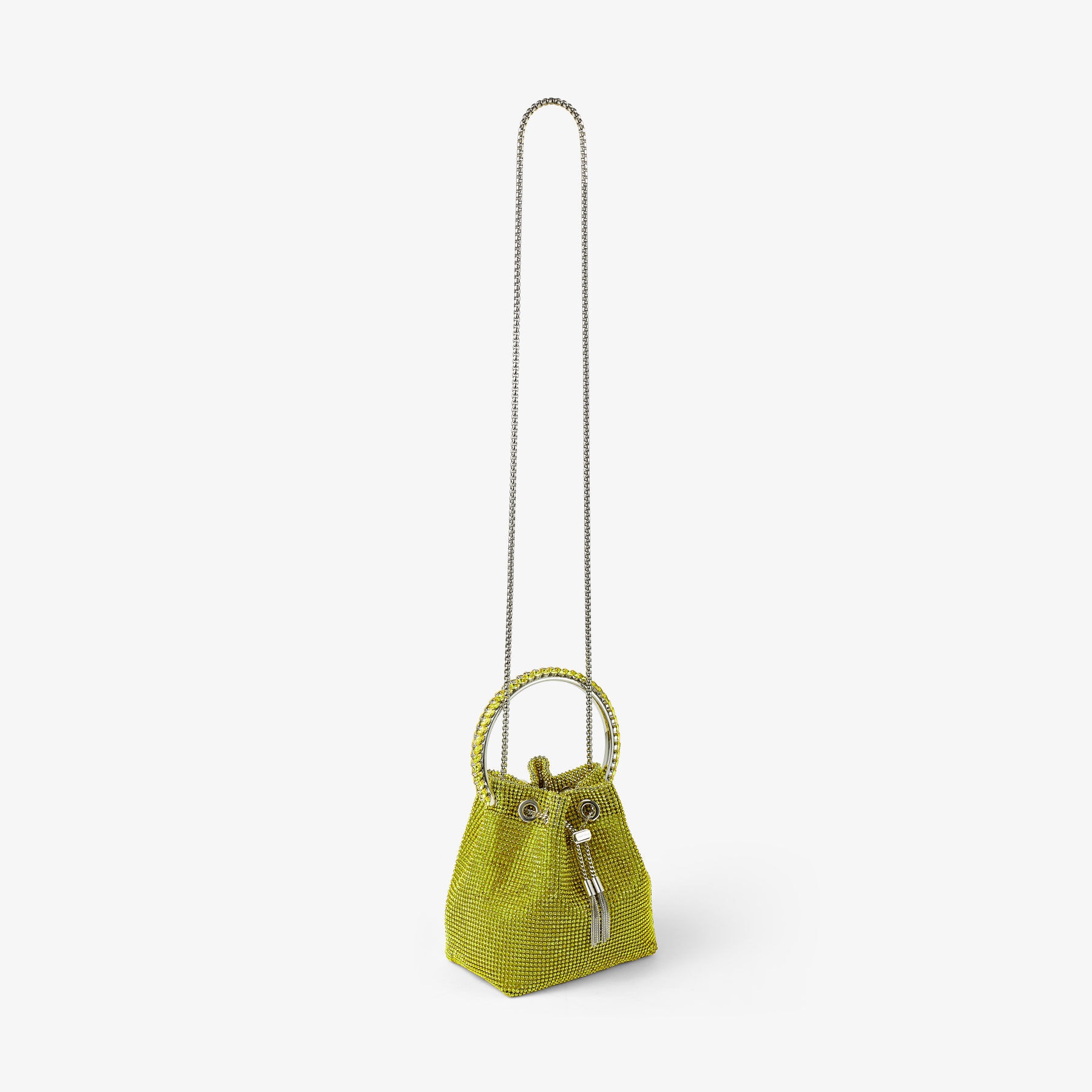 Bon Bon
Acid Yellow Satin Bag with Crystal Mesh and Crystal Handle - 6
