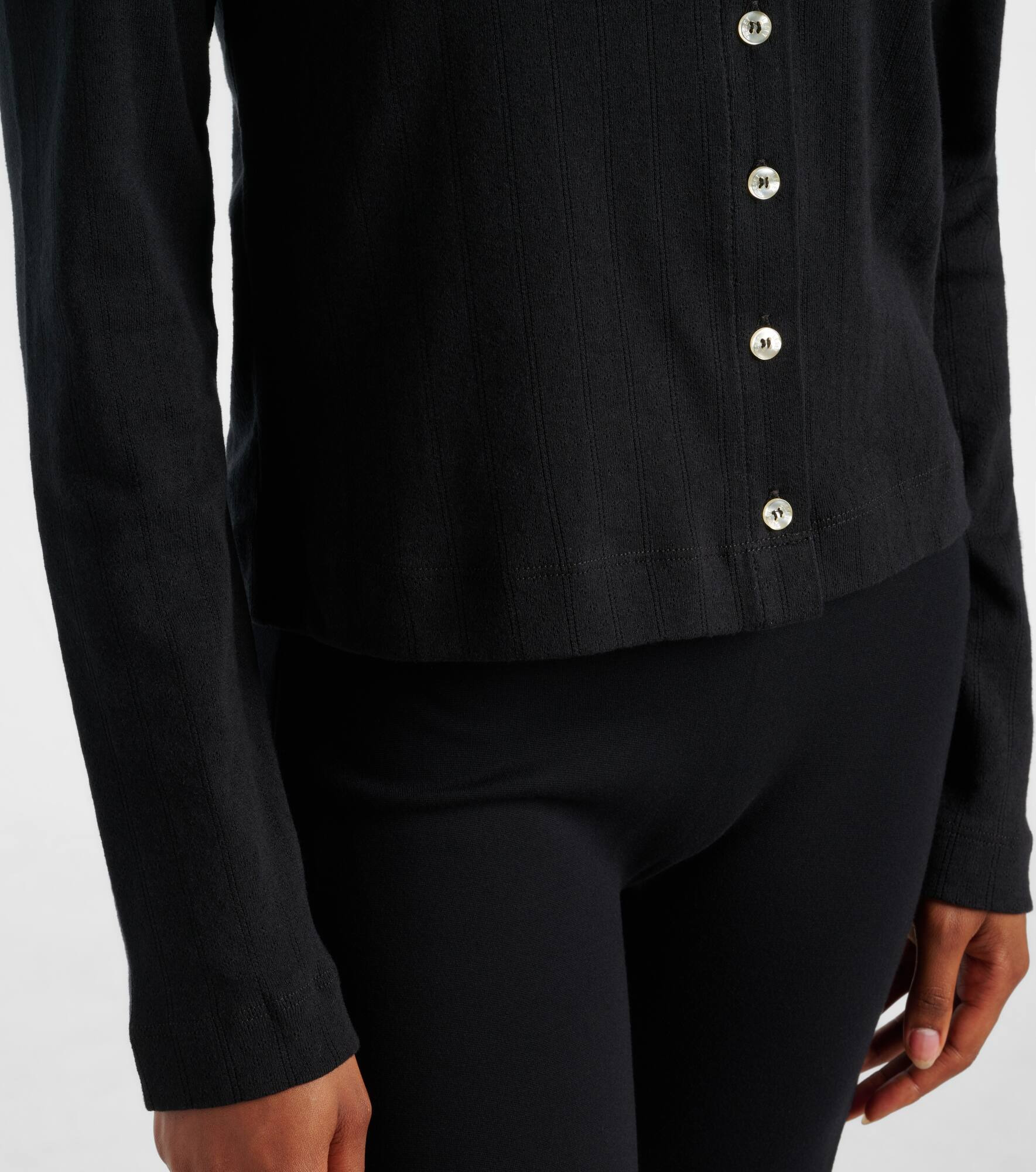 Pointelle cotton cardigan - 5
